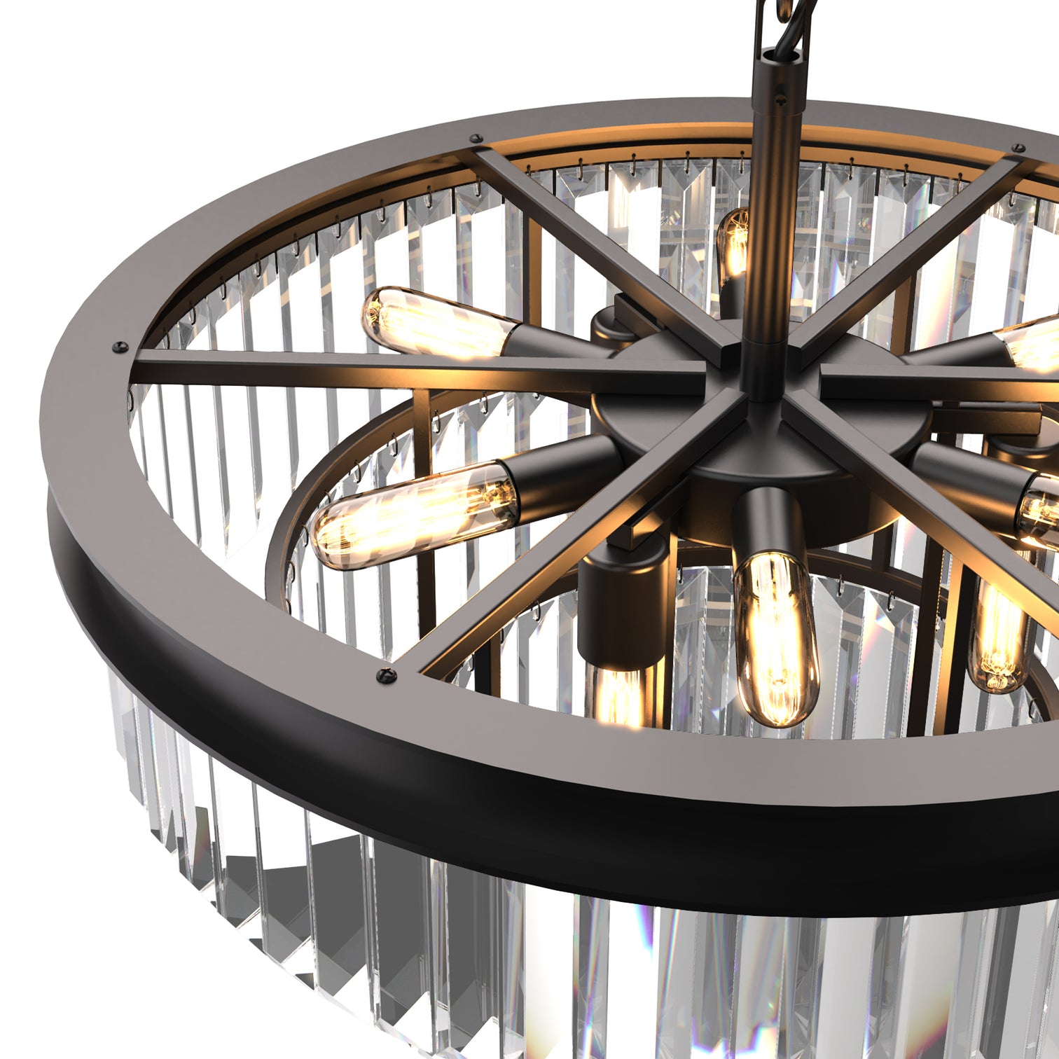 Teras K9 Modern Crystal Chandelier Round Light Fixture Dining Room Living Room E14 base - 7Pandas Australia