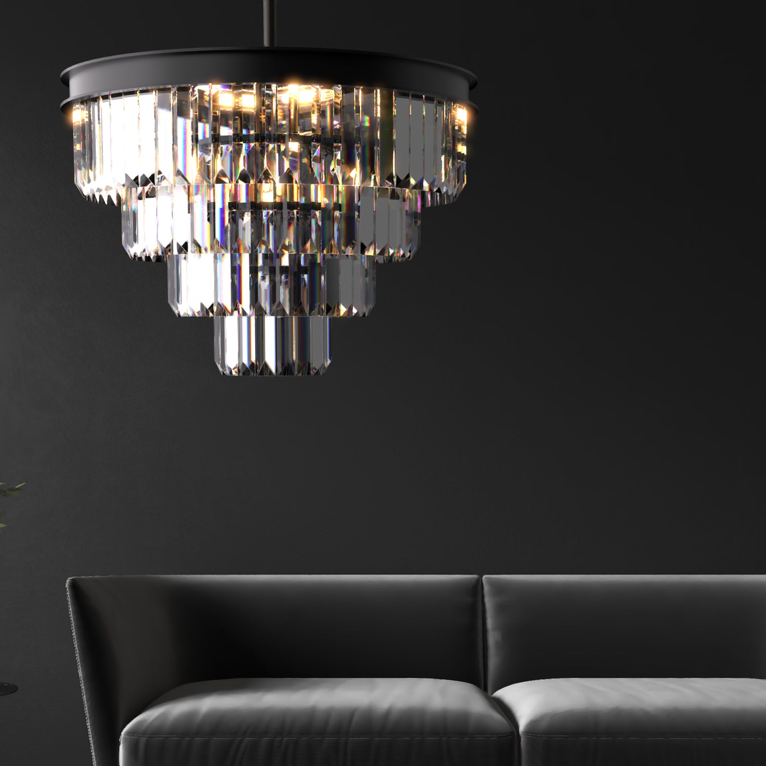 Terrance Round Modern Style Smoky Crystal Chandelier E14 Lamp Base - 7Pandas Australia