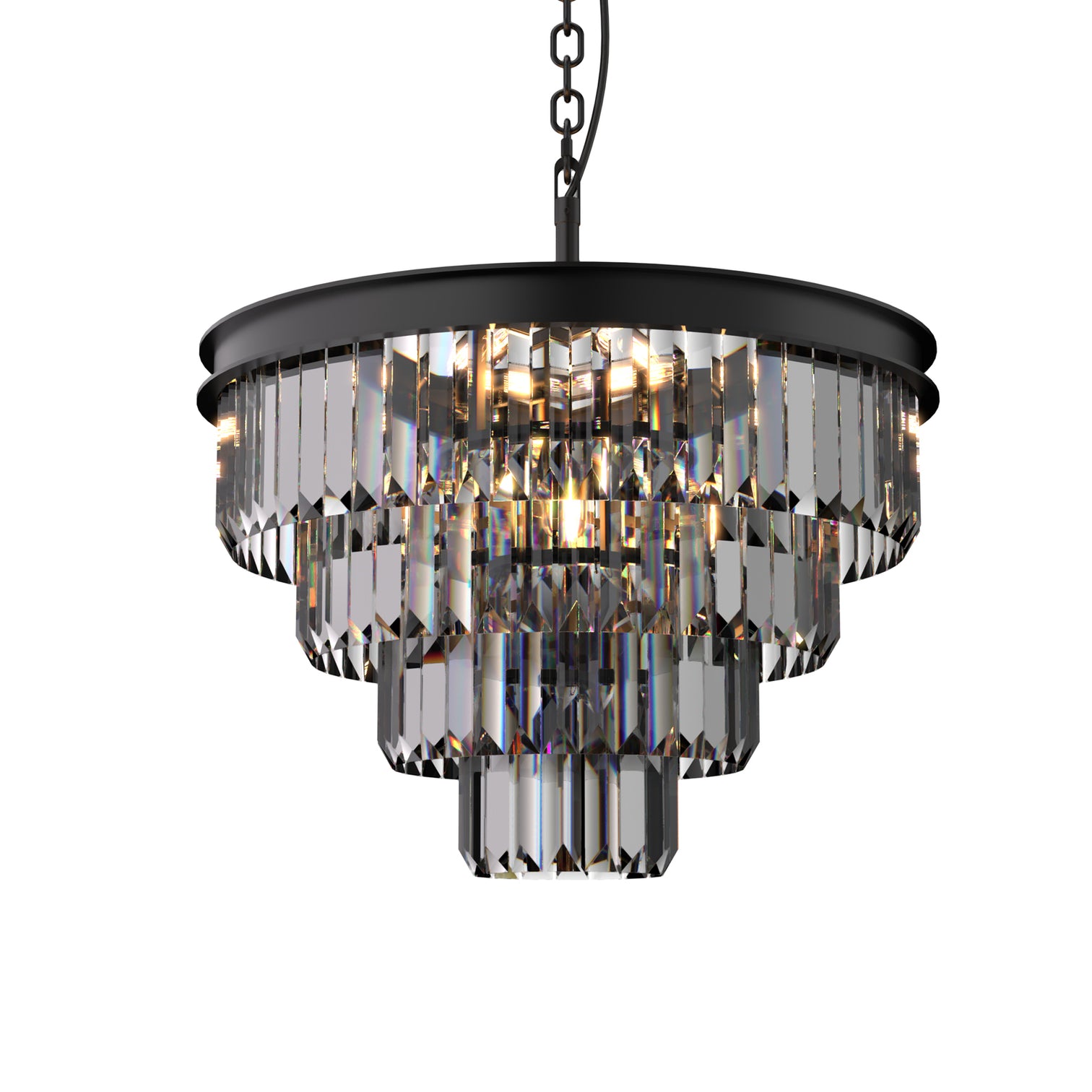 Terrance Round Modern Style Smoky Crystal Chandelier E14 Lamp Base - 7Pandas Australia