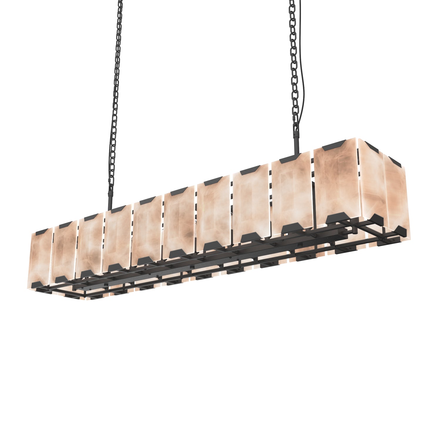 ALLYSON 18-Lights 1350mm Length Rectangle Alabaster Chandeliers Dining Room - 7Pandas Australia