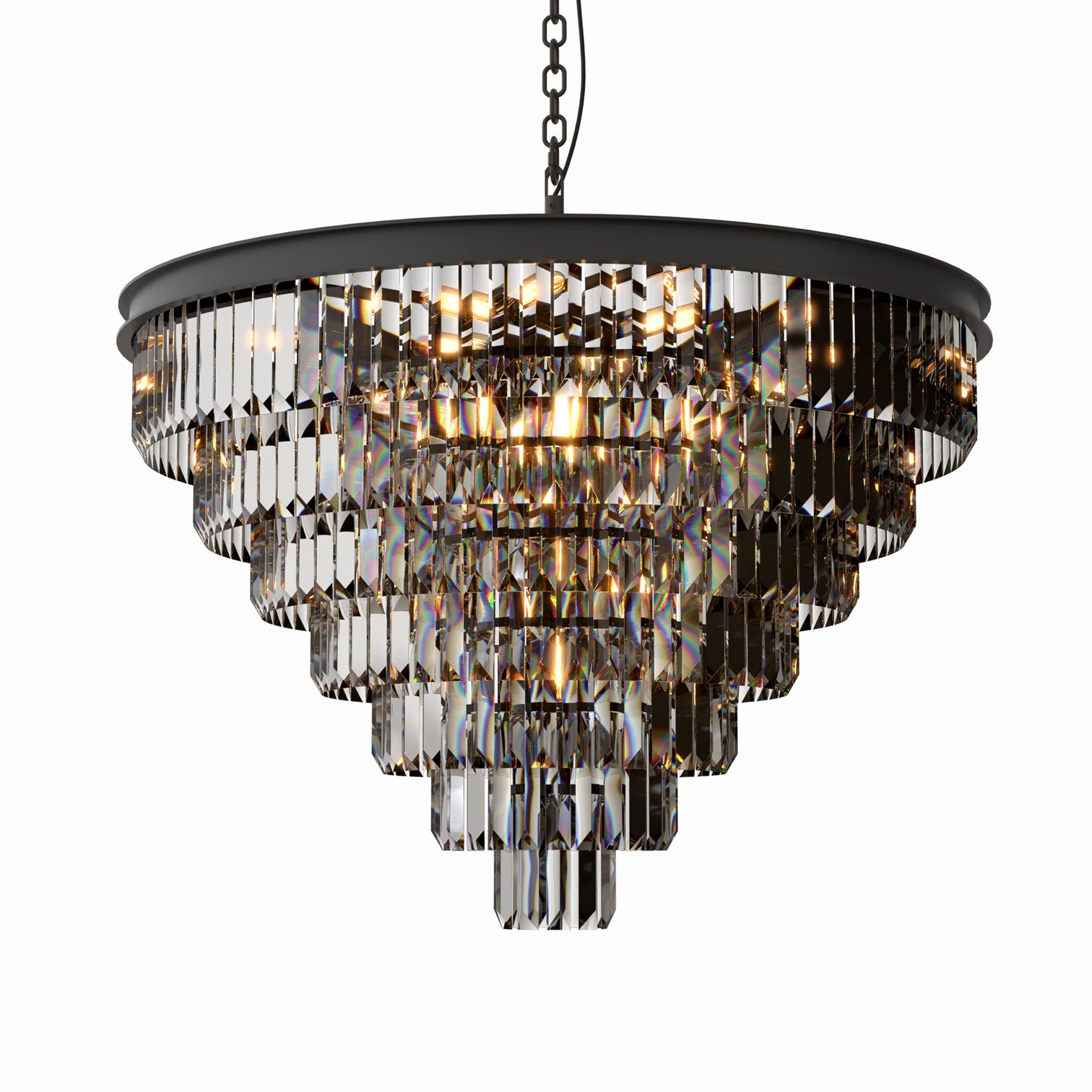 Terrance Round Modern Style Smoky Crystal Chandelier E14 Lamp Base - 7Pandas Australia