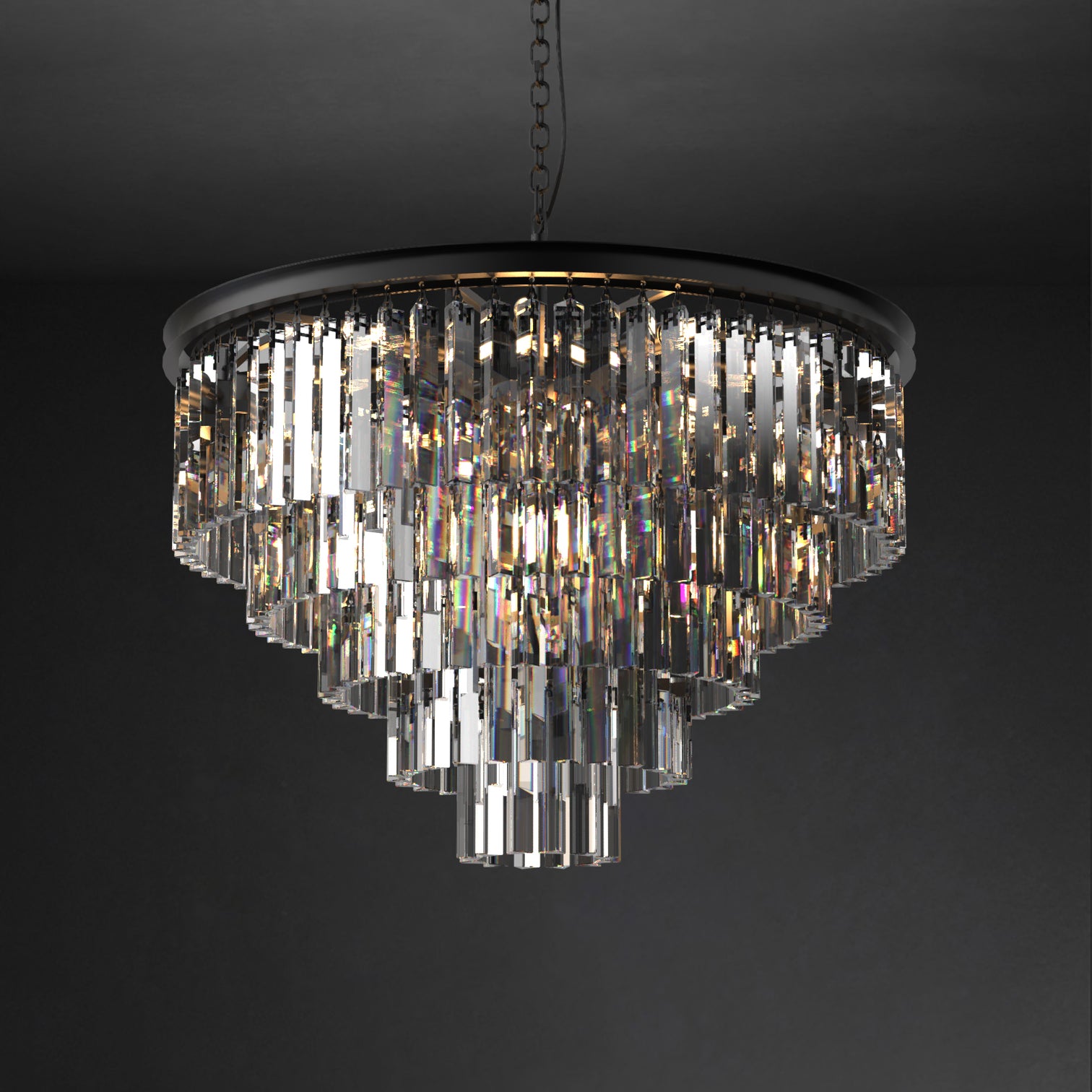 BILL Modern K9 Crystal Chandelier Angular Glass Aged Brass E14 lamp base - 7Pandas Australia
