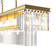 BILL Dimmable Luxury K9 Crystal Chandelier Rectangle Kitchen Dining Table 1250mm Length