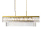 BILL Dimmable Luxury K9 Crystal Chandelier Rectangle Kitchen Dining Table 1250mm Length