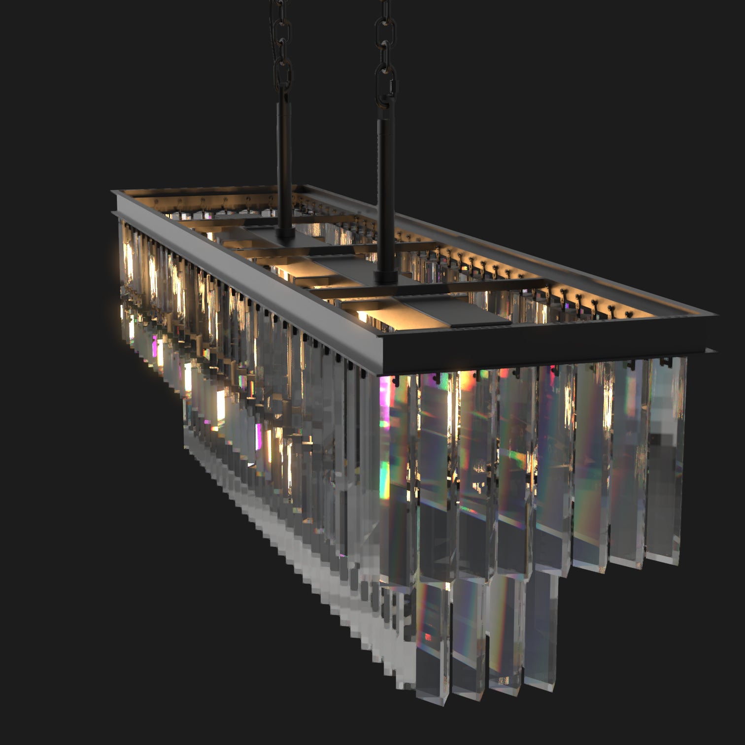 BILL Dimmable Luxury K9 Crystal Chandelier Rectangle Kitchen Dining Table 1250mm Length - 7Pandas Australia