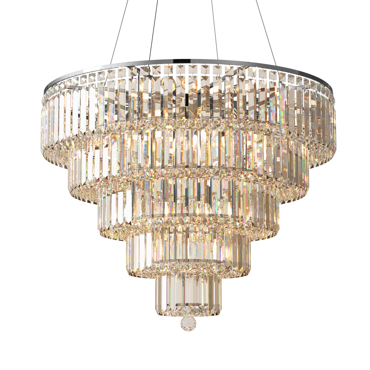 FIZAR K9 Large Contemporary Modern Crystal Chandelier Raindop Round Light Fixture E14 base - 7Pandas Australia