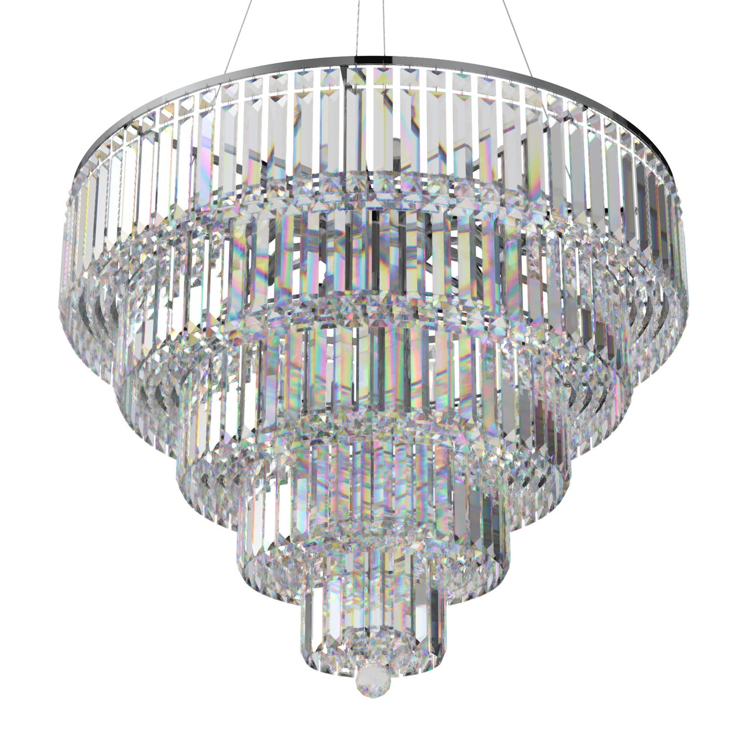 FIZAR K9 Large Contemporary Modern Crystal Chandelier Raindop Round Light Fixture E14 base - 7Pandas Australia