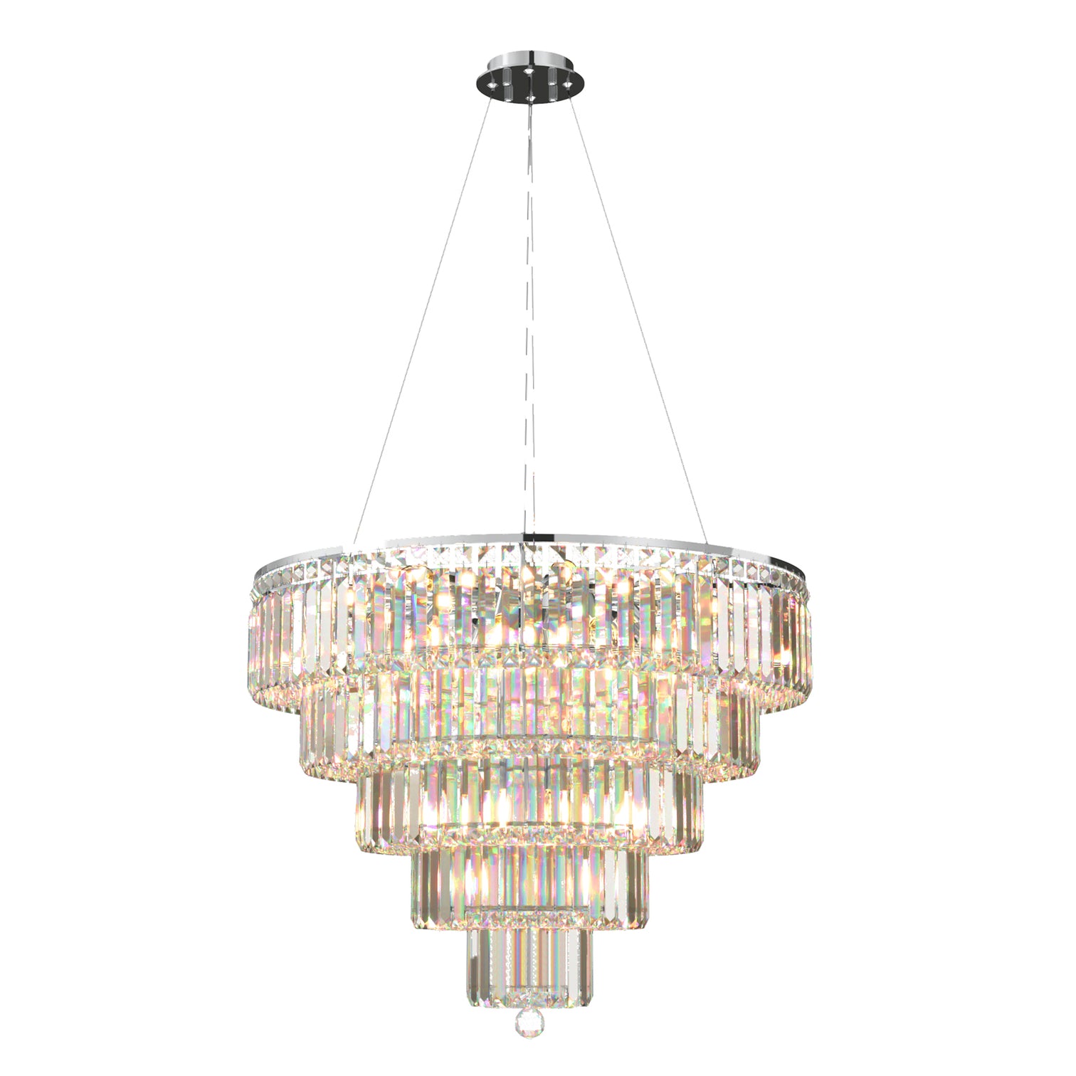 FIZAR K9 Large Contemporary Modern Crystal Chandelier Raindop Round Light Fixture E14 base - 7Pandas Australia