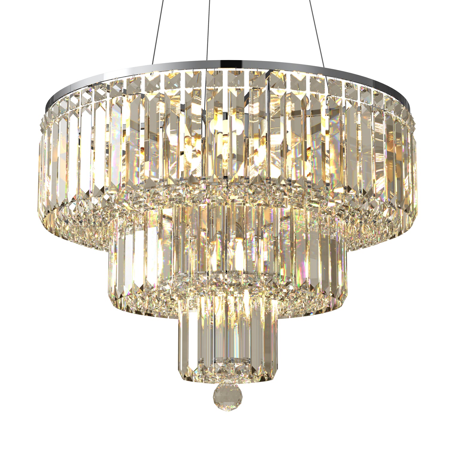 FIZAR K9 Large Contemporary Modern Crystal Chandelier Raindop Round Light Fixture E14 base - 7Pandas Australia