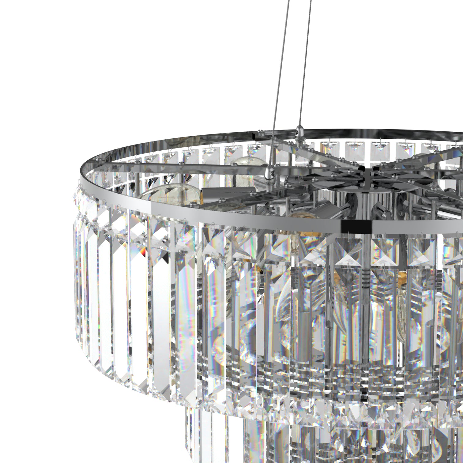 FIZAR K9 Large Contemporary Modern Crystal Chandelier Raindop Round Light Fixture E14 base - 7Pandas Australia