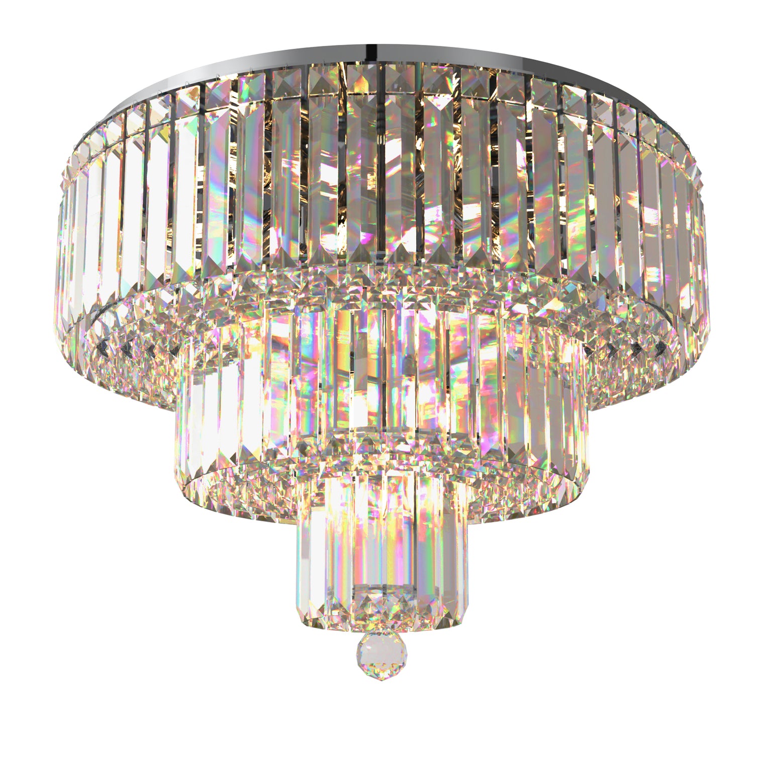 FIZAR K9 Large Contemporary Modern Crystal Chandelier Raindop Round Light Fixture E14 base - 7Pandas Australia