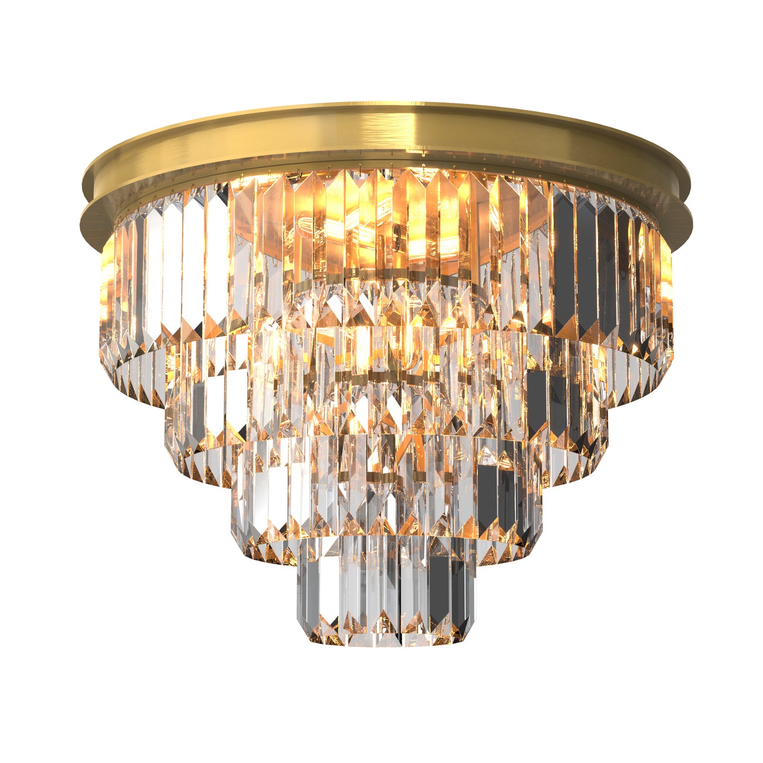 Teras K9 Modern Crystal Chandelier Round Light Fixture Flush Mount Type E14 base - 7Pandas Australia