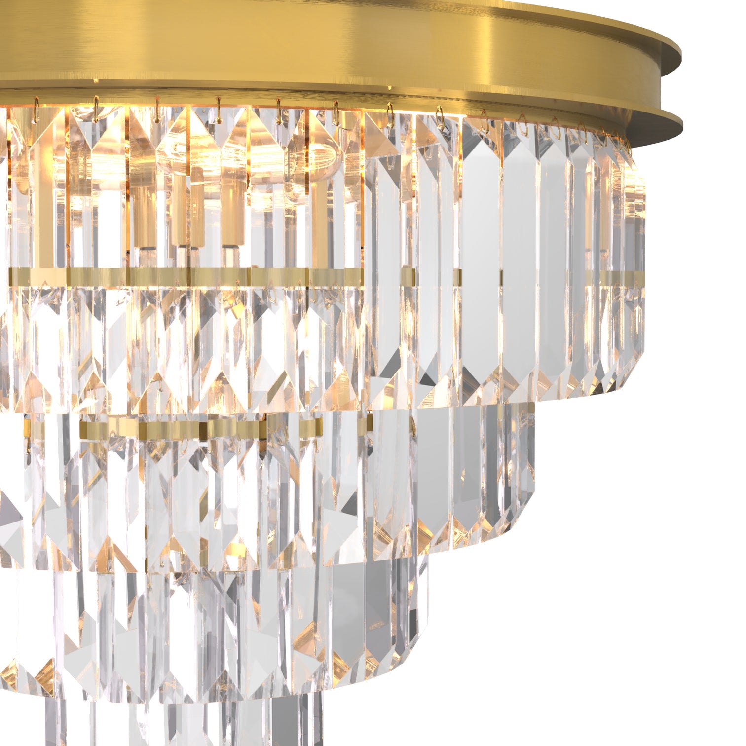 Teras K9 Modern Crystal Chandelier Round Light Fixture Flush Mount Type E14 base - 7Pandas Australia