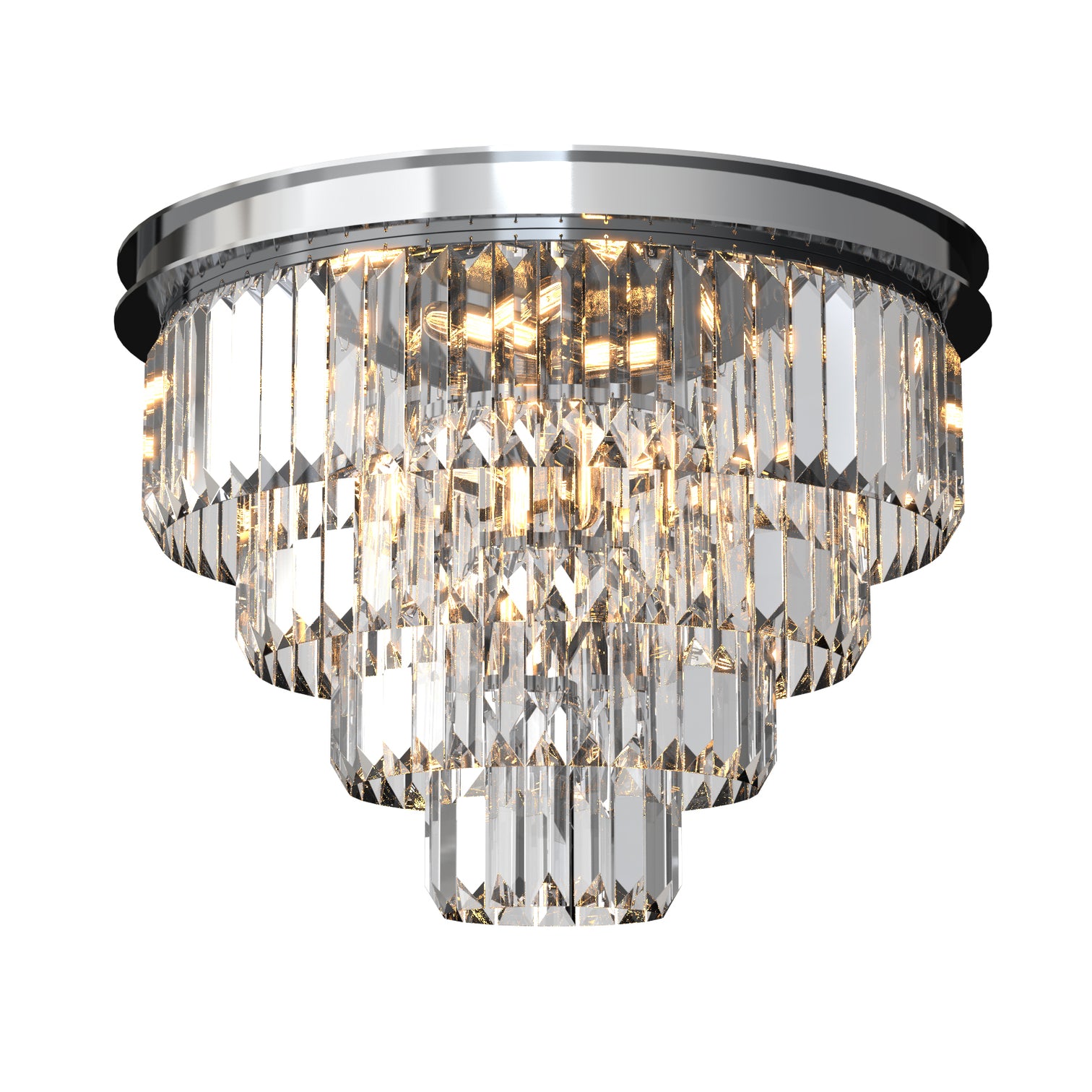 Teras K9 Modern Crystal Chandelier Round Light Fixture Flush Mount Type E14 base - 7Pandas Australia