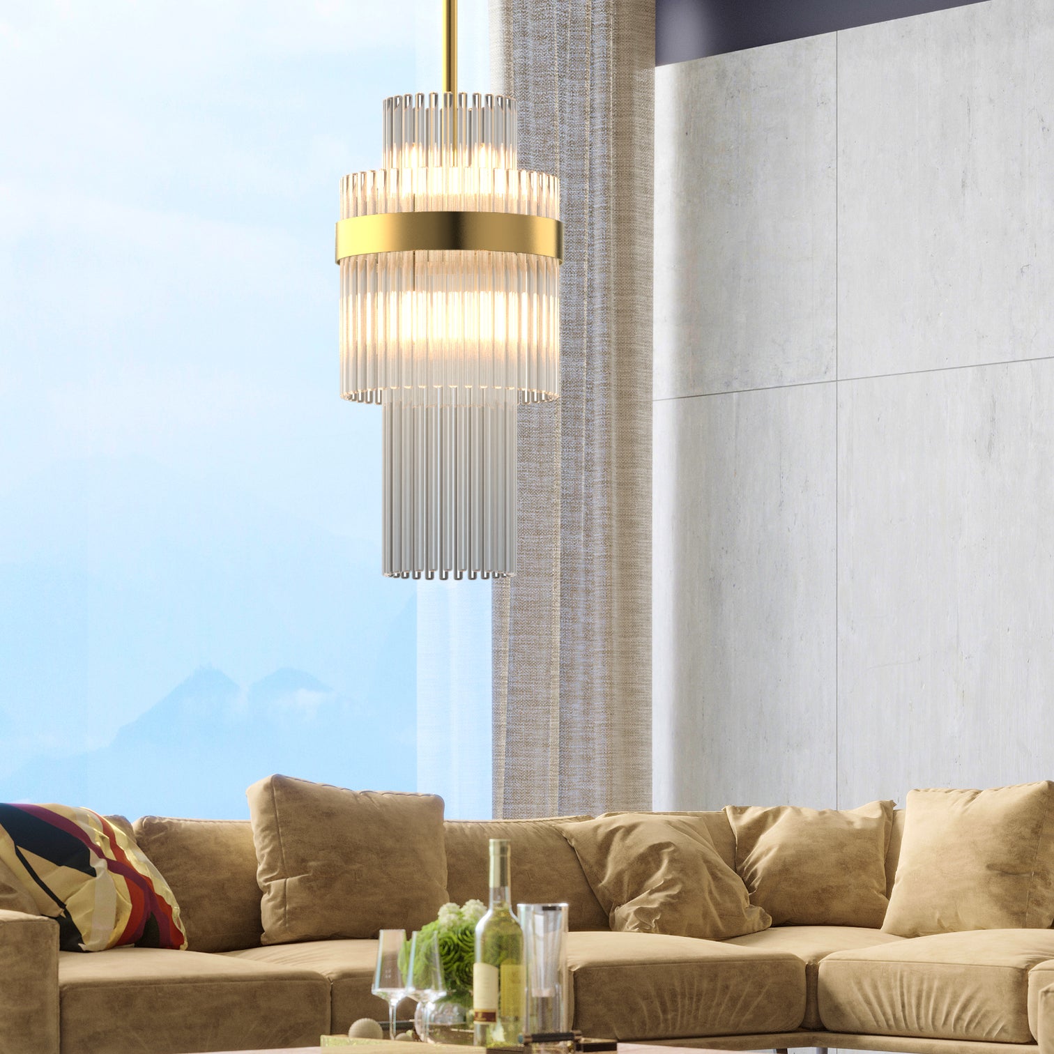 LOMIER Modern Style LED Crystal Chandelier Pendant Light Decoration for Bedroom Hallway Living Room - 7Pandas Australia