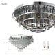 REXTON 600mm Contemporary Modern Crystal Chandelier Raindop Round Light Fixture Flush Mount LED Ceiling - 7Pandas Australia