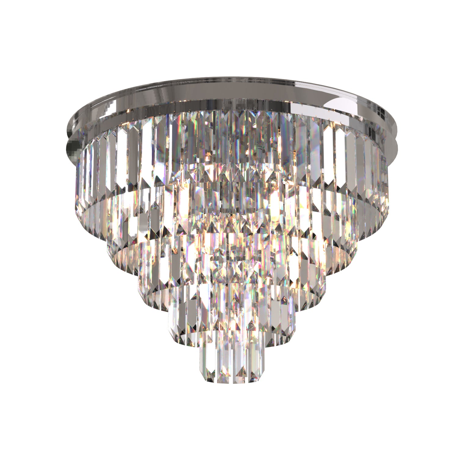Teras K9 Modern Crystal Chandelier Round Light Fixture Flush Mount Type E14 base - 7Pandas Australia