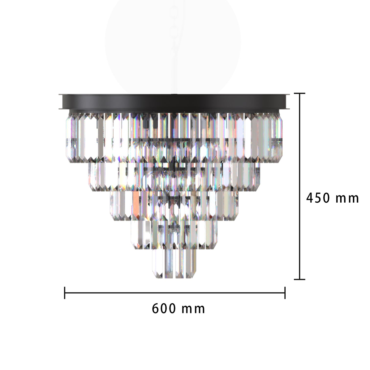 Teras K9 Modern Crystal Chandelier Round Light Fixture Flush Mount Type E14 base - 7Pandas Australia