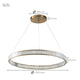 RING Modern Style Round Crystal Chandelier Pendant Light Tri-color