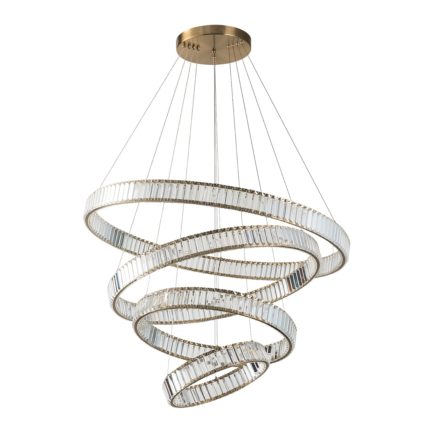 RING 4-Layer Modern K9 Luxury Crystal Chandelier LED 3CCT Dimmable Living Dining Room Foyer - 7Pandas Australia