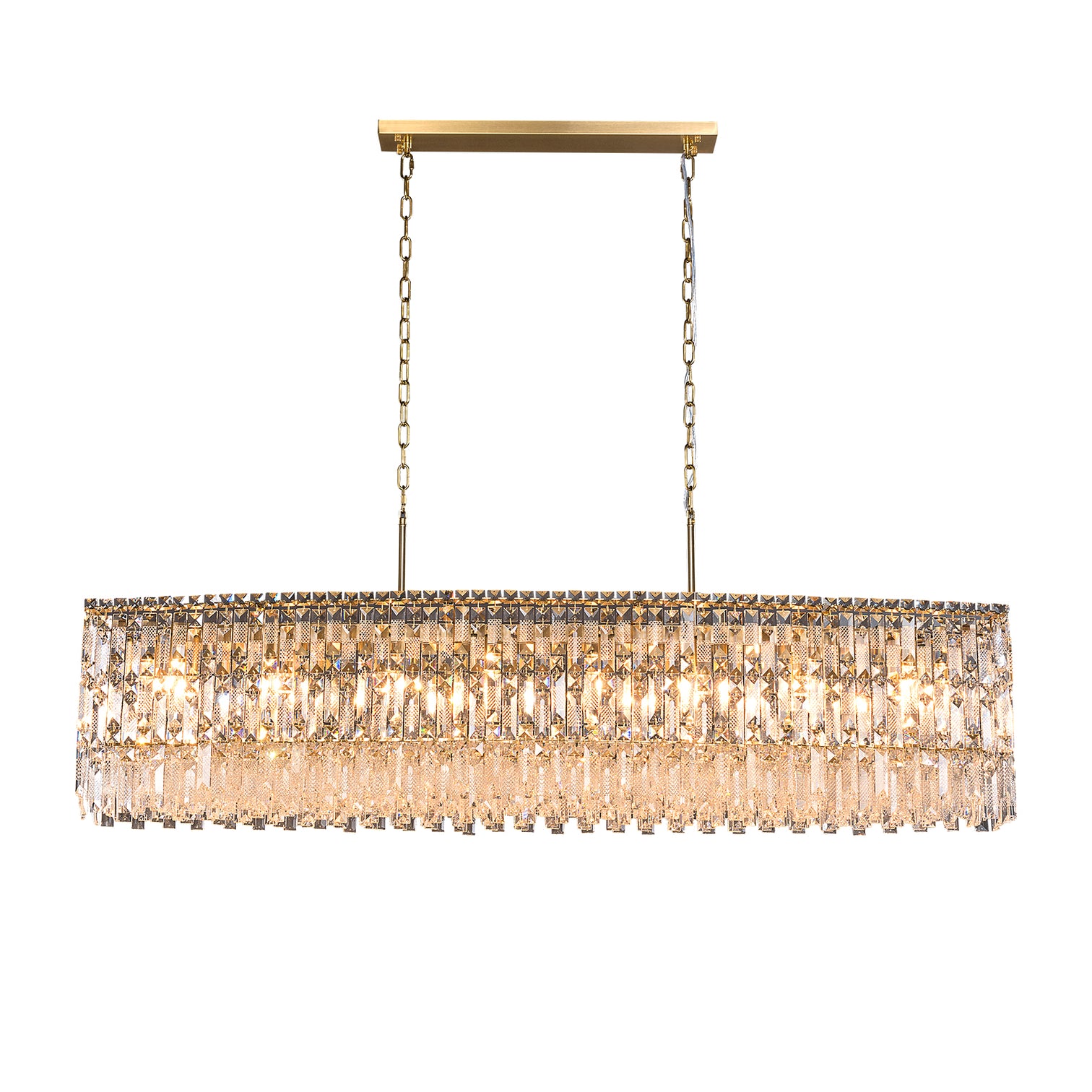 PERONI 1000mm Rectangle Modern Crystal Chandelier Lighting E14 Base