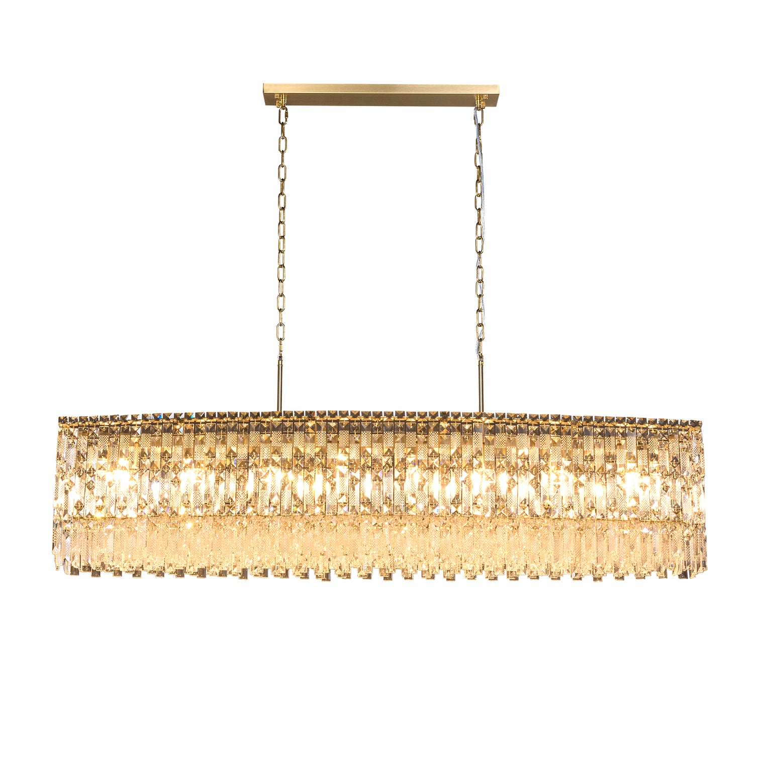 PERONI 1000mm Rectangle Modern Crystal Chandelier Lighting E14 Base