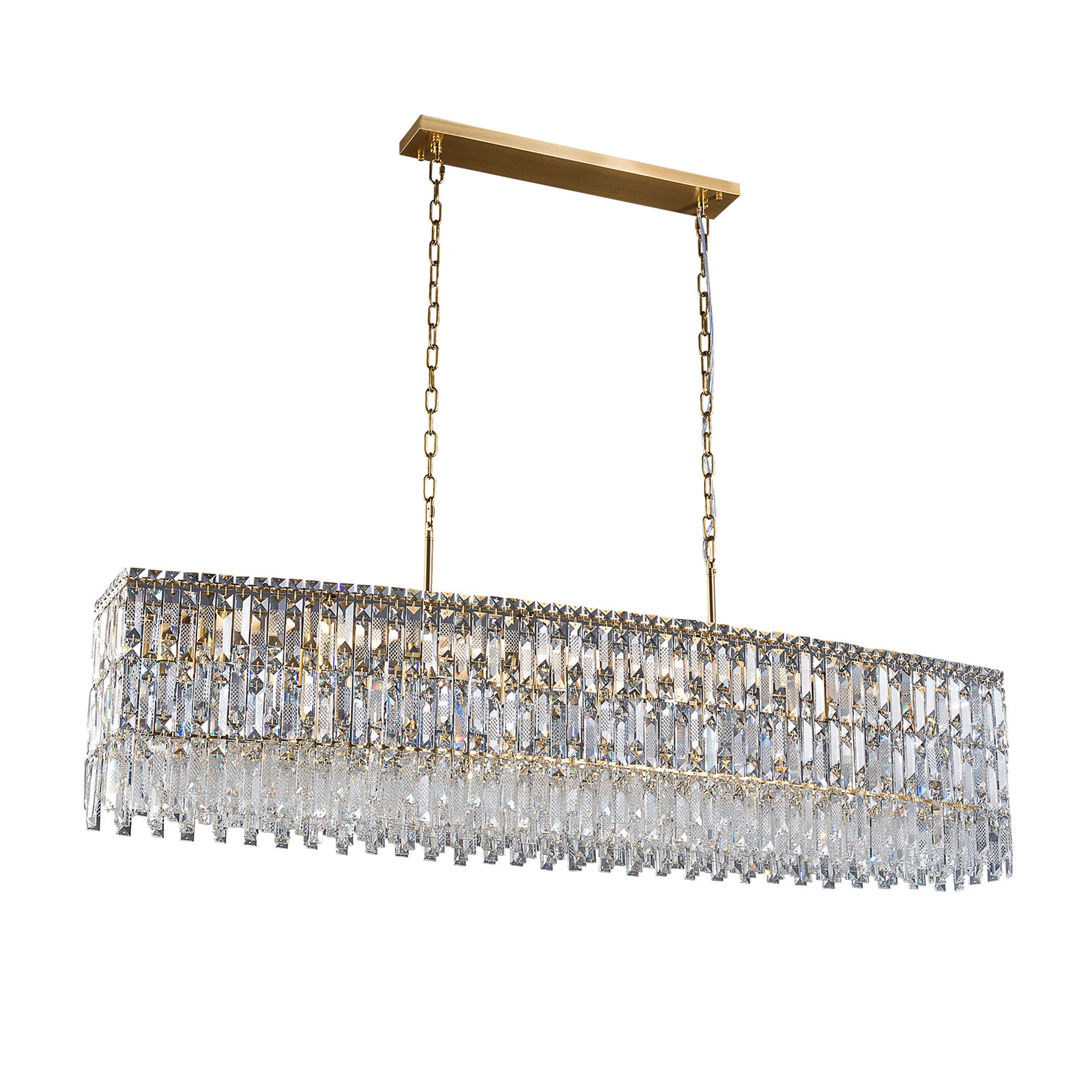 PERONI 1000mm Rectangle Modern Crystal Chandelier Lighting E14 Base