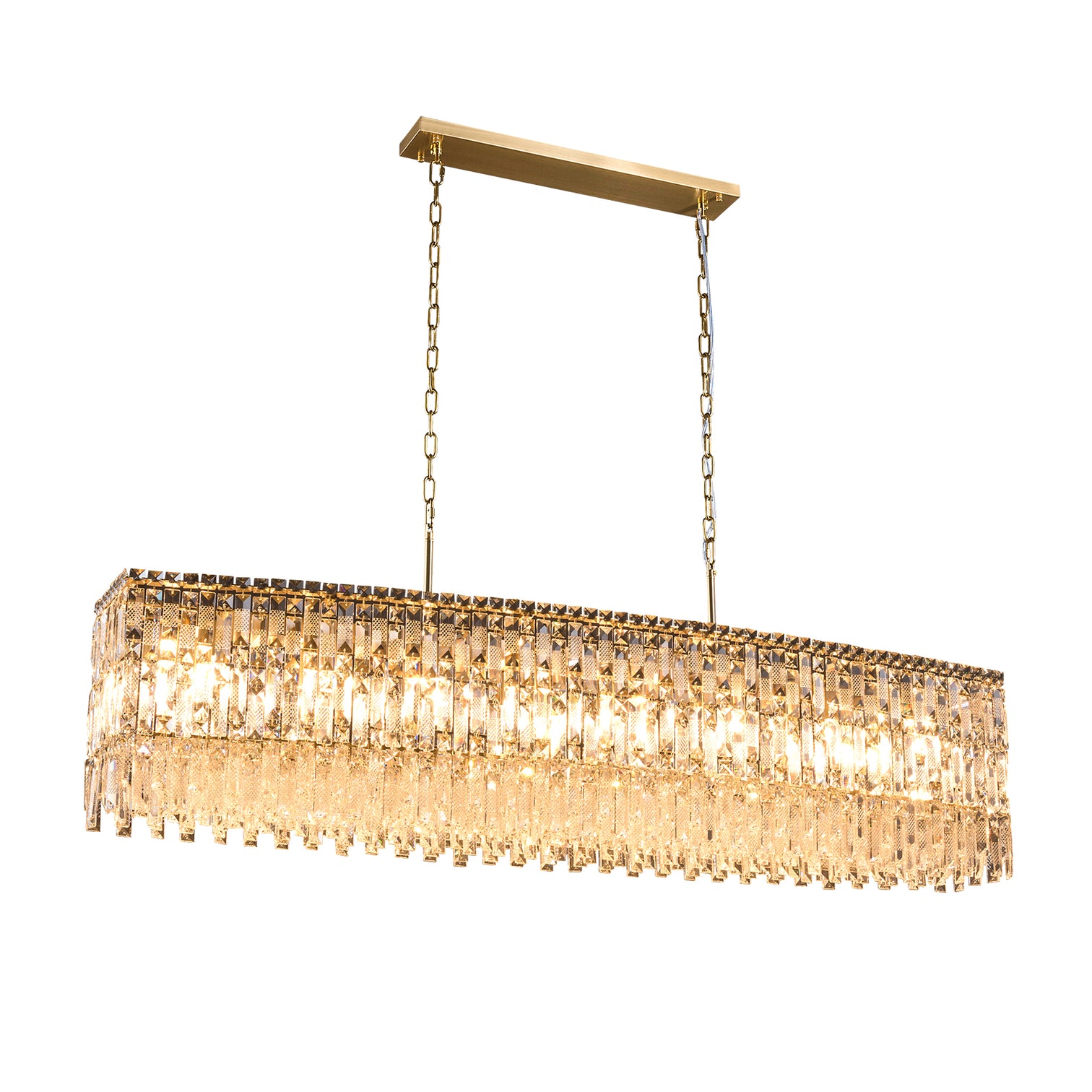PERONI 1000mm Rectangle Modern Crystal Chandelier Lighting E14 Base