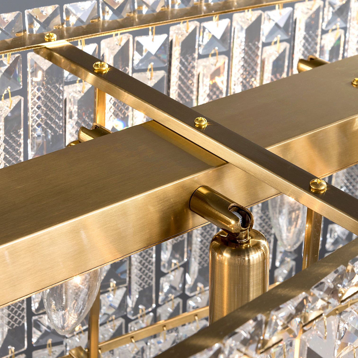 PERONI 1000mm Rectangle Modern Crystal Chandelier Lighting E14 Base