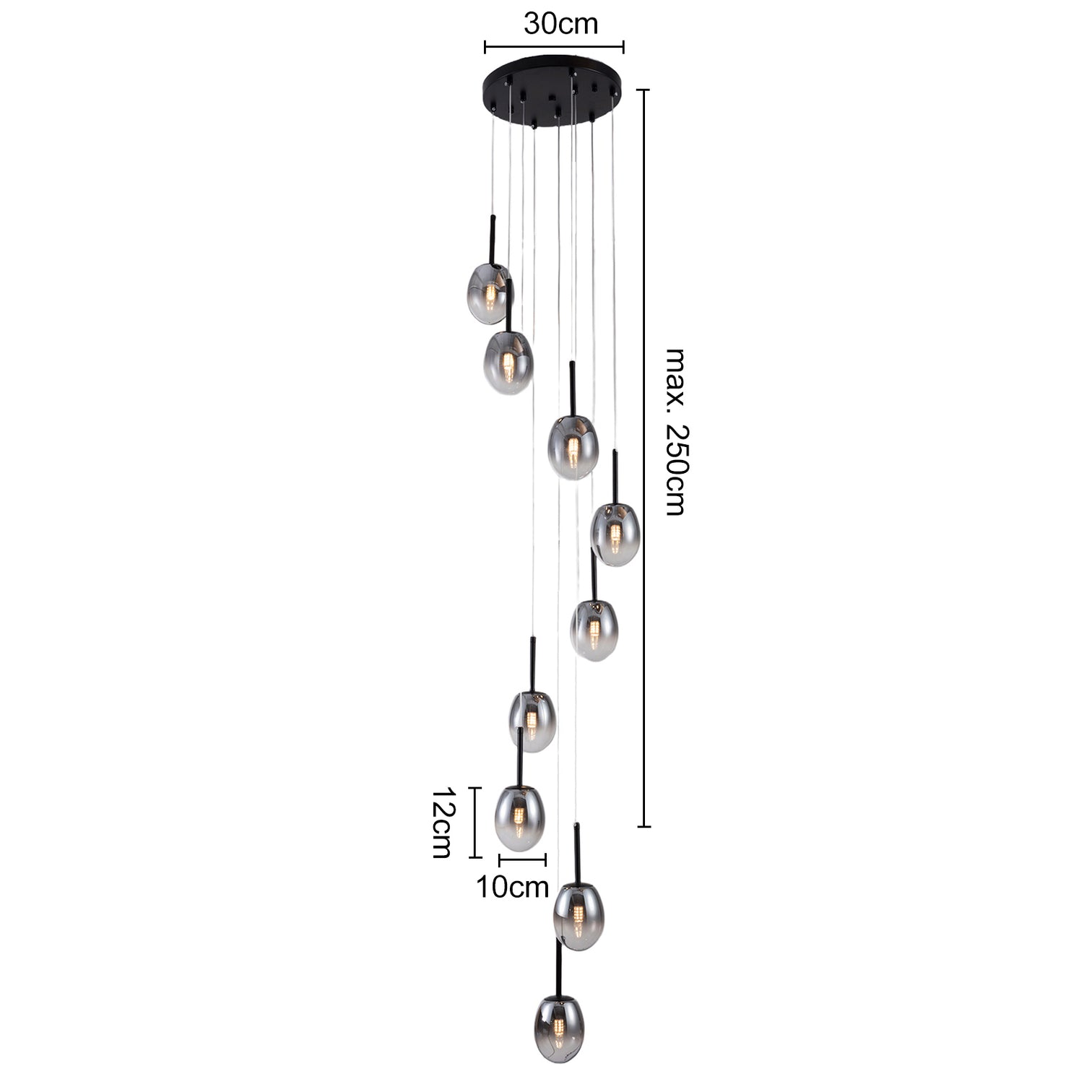 HERA LED Staircase Pendant Chandelier Lights Multi-Light Glass Fixture Dimmable - 7Pandas Australia