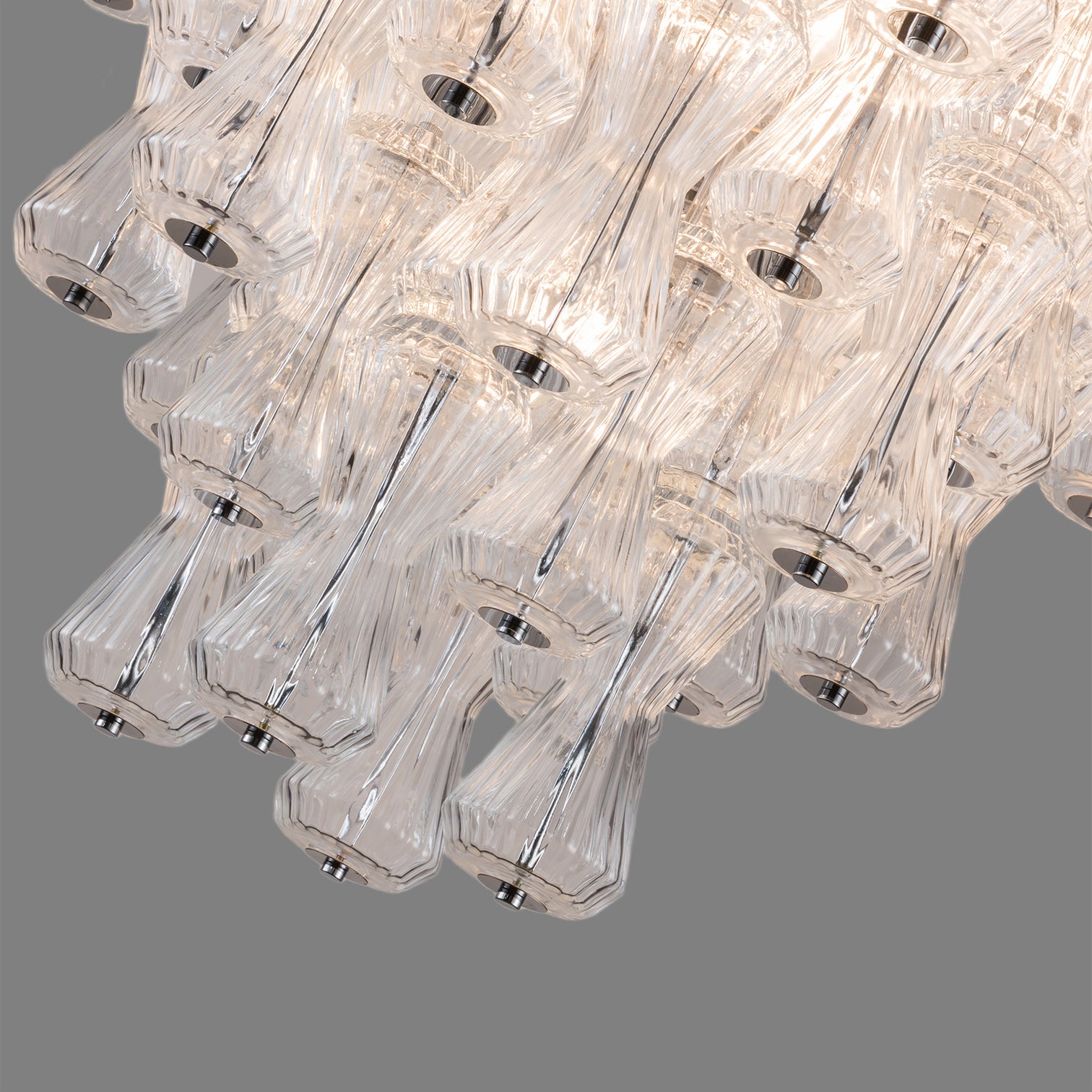 ARES Modern Style Round Chandelier Clear Hand Craft Glass Pendant Ceiling Feature - 7Pandas Australia