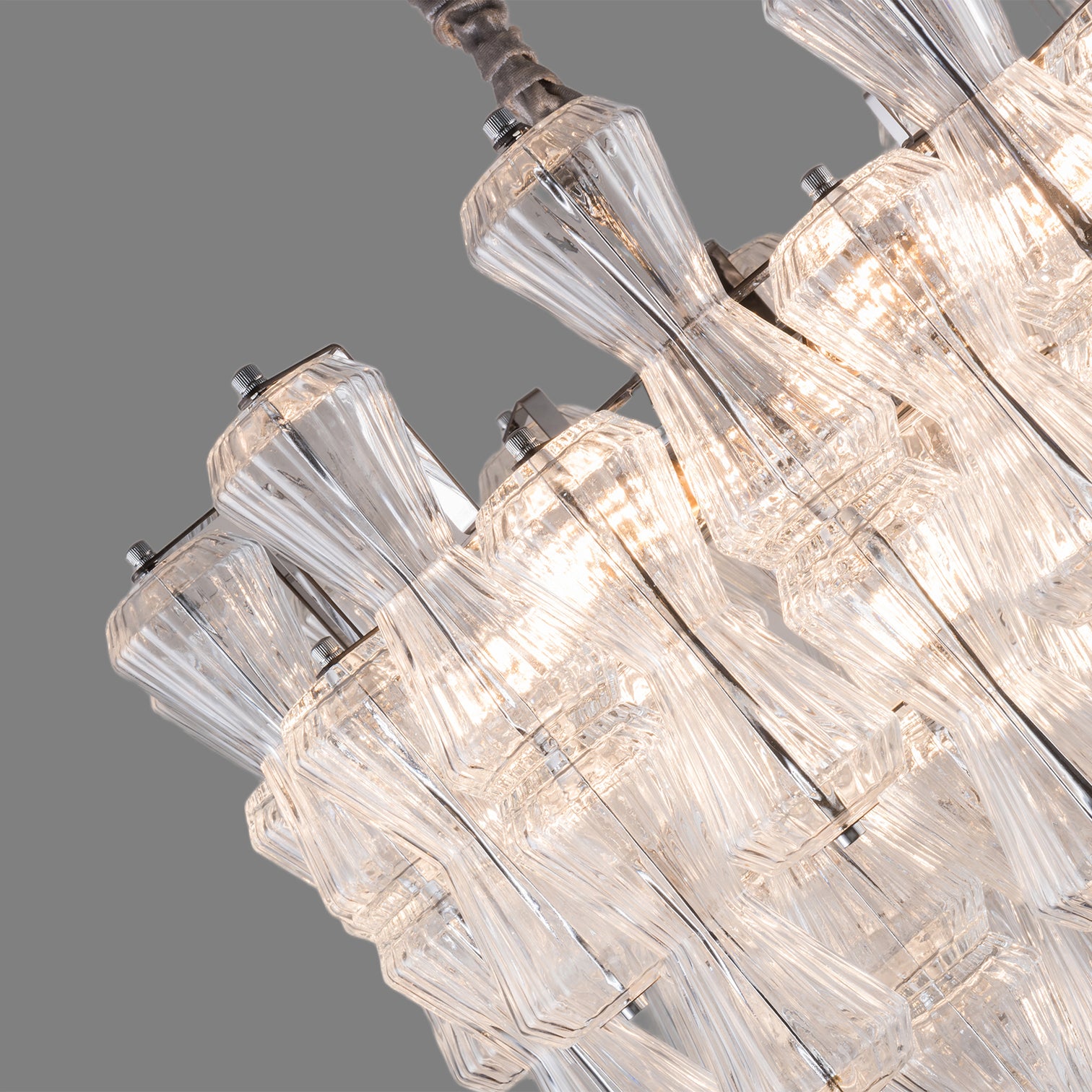 ARES Modern Style Round Chandelier Clear Hand Craft Glass Pendant Ceiling Feature - 7Pandas Australia