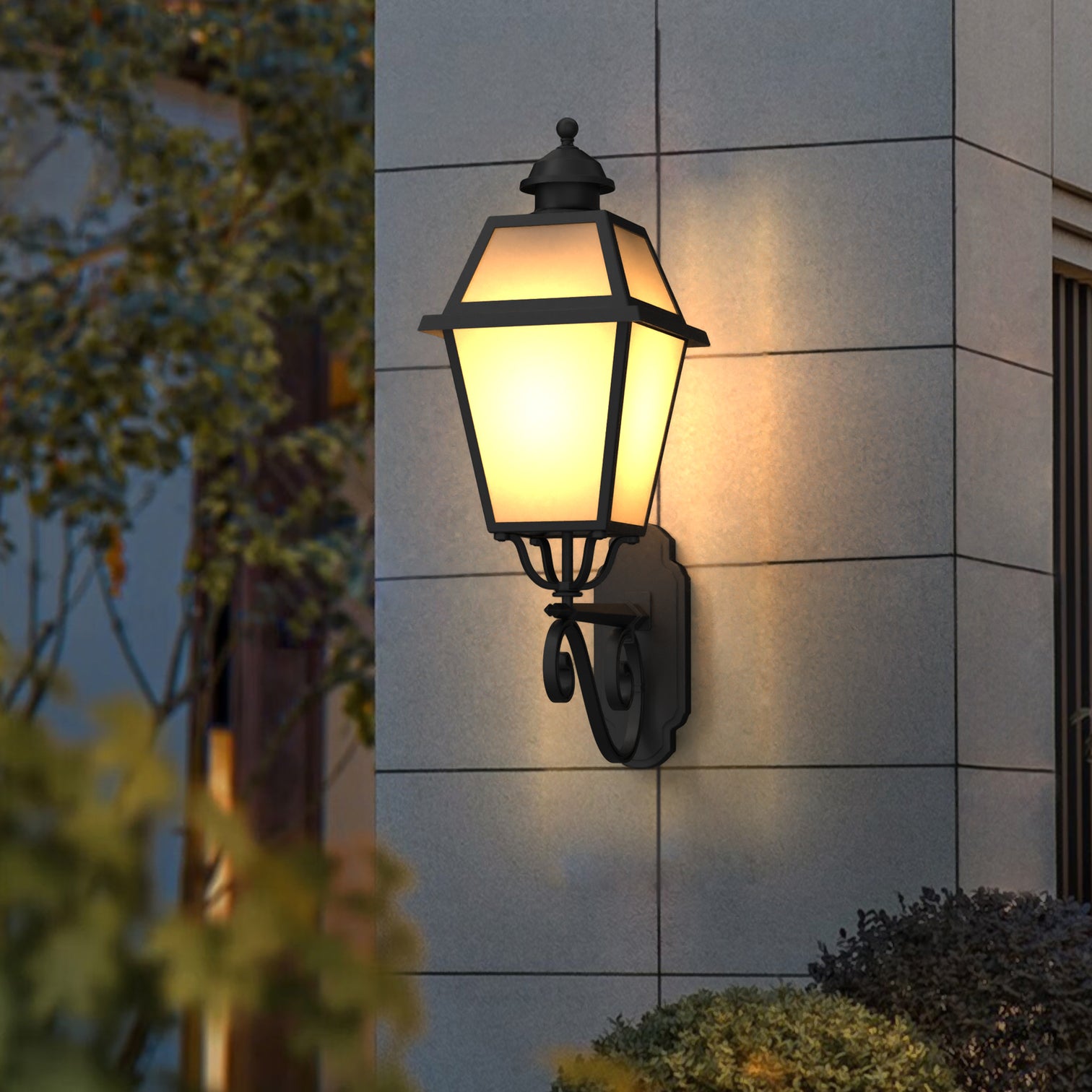 Nava Aluminium Outdoor Exterior Wall Light with Milky Glass Matt Black E27 IP44 - 7Pandas Australia