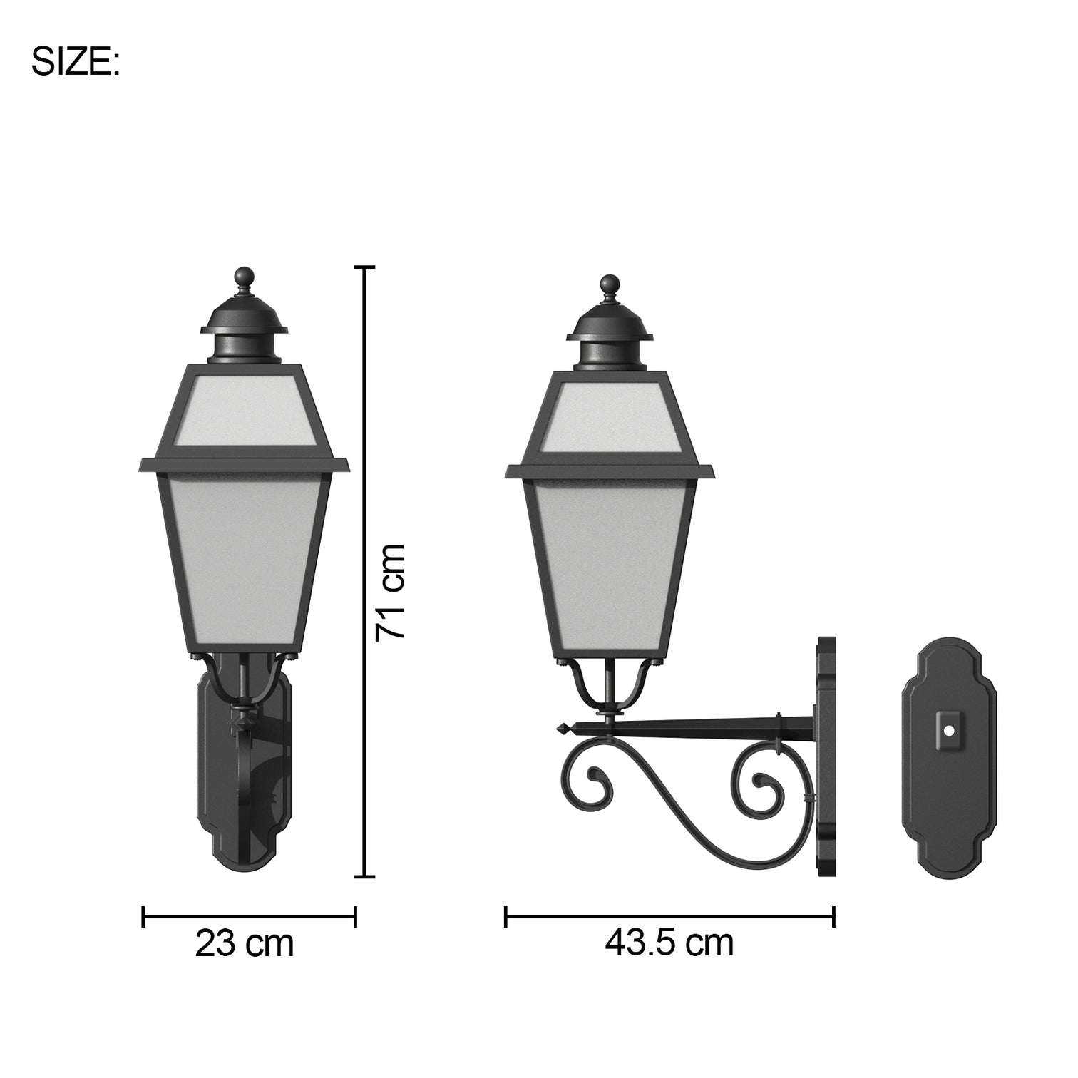 Nava Aluminium Outdoor Exterior Wall Light with Milky Glass Matt Black E27 IP44 - 7Pandas Australia