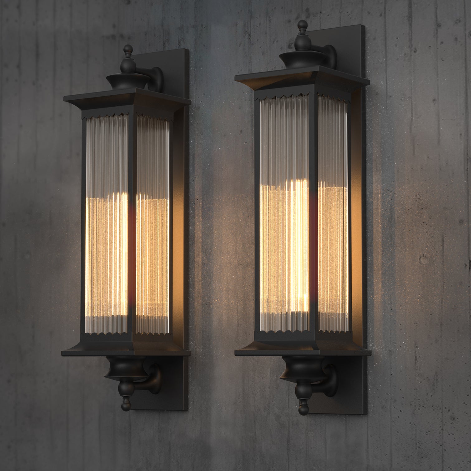 Murcia Large and Medium Traditional Outdoor Exterior Wall Light Matt Black E27 IP44 - 7Pandas Australia