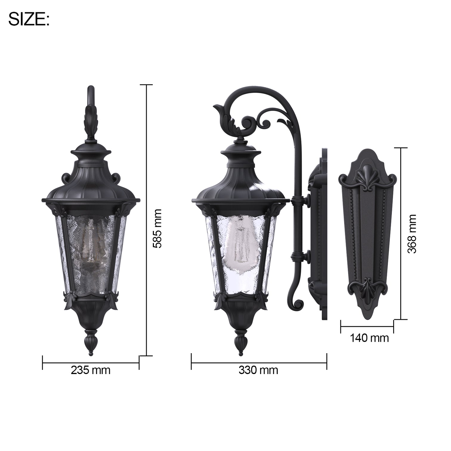 KEW Aluminium Exterior Wall Light Provincial Style Outdoor IP44 E27 base - 7Pandas Australia