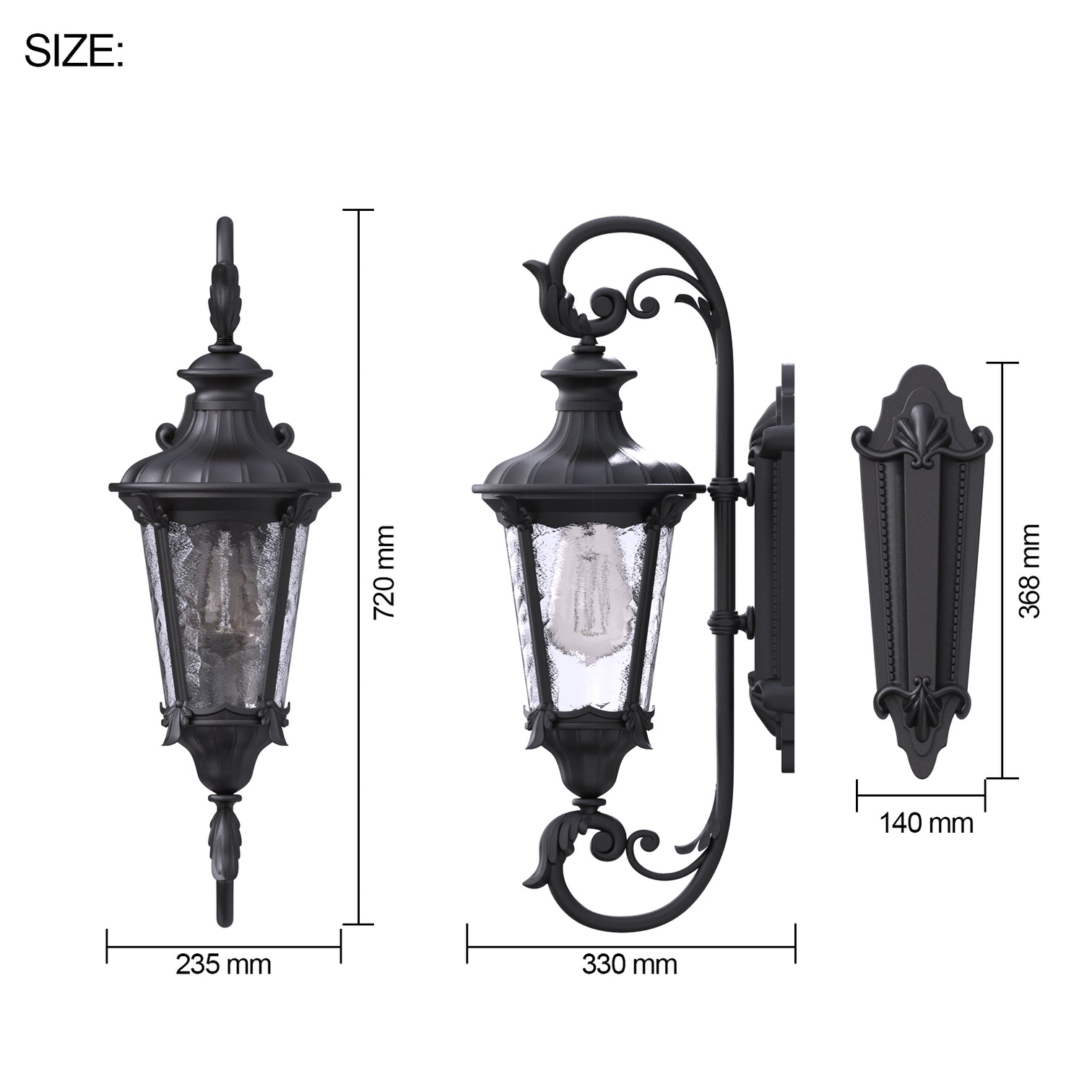 KEW Aluminium Exterior Wall Light Provincial Style Outdoor IP44 E27 base - 7Pandas Australia