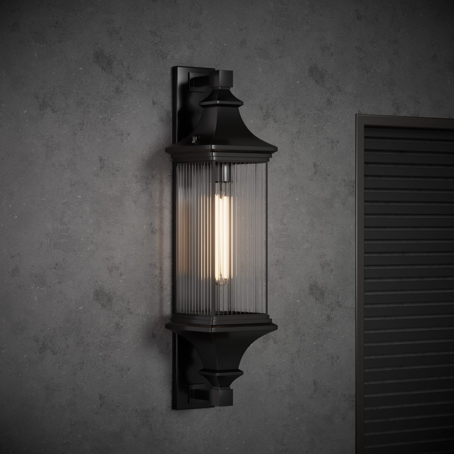 TIANA Provincial Type Exterior Wall Light Fixtures IP44 Matt Black - 7Pandas Australia