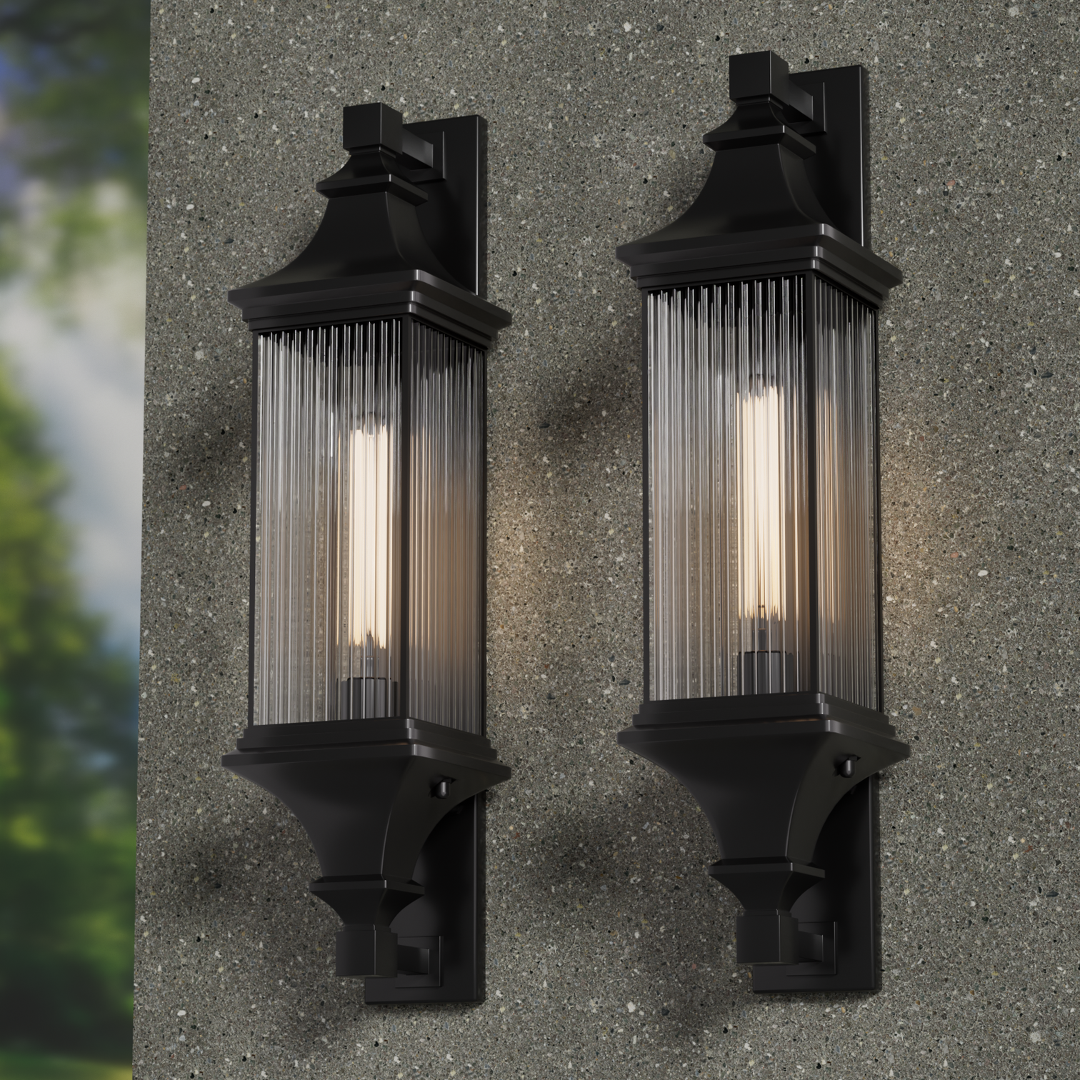 TIANA Provincial Type Exterior Wall Light Fixtures IP44 Matt Black - 7Pandas Australia