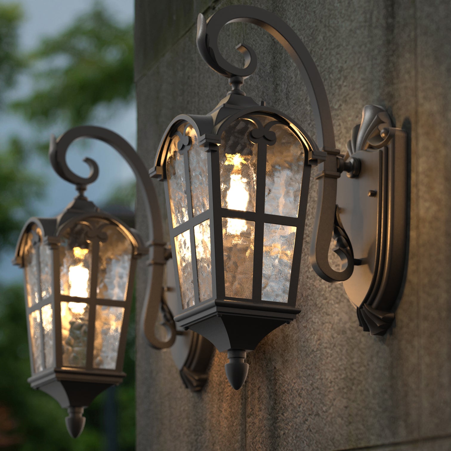 HALEY Provincial Style Exterior Outdoor Lantern Wall Light Aluminium Die-casting IP44 - 7Pandas Australia