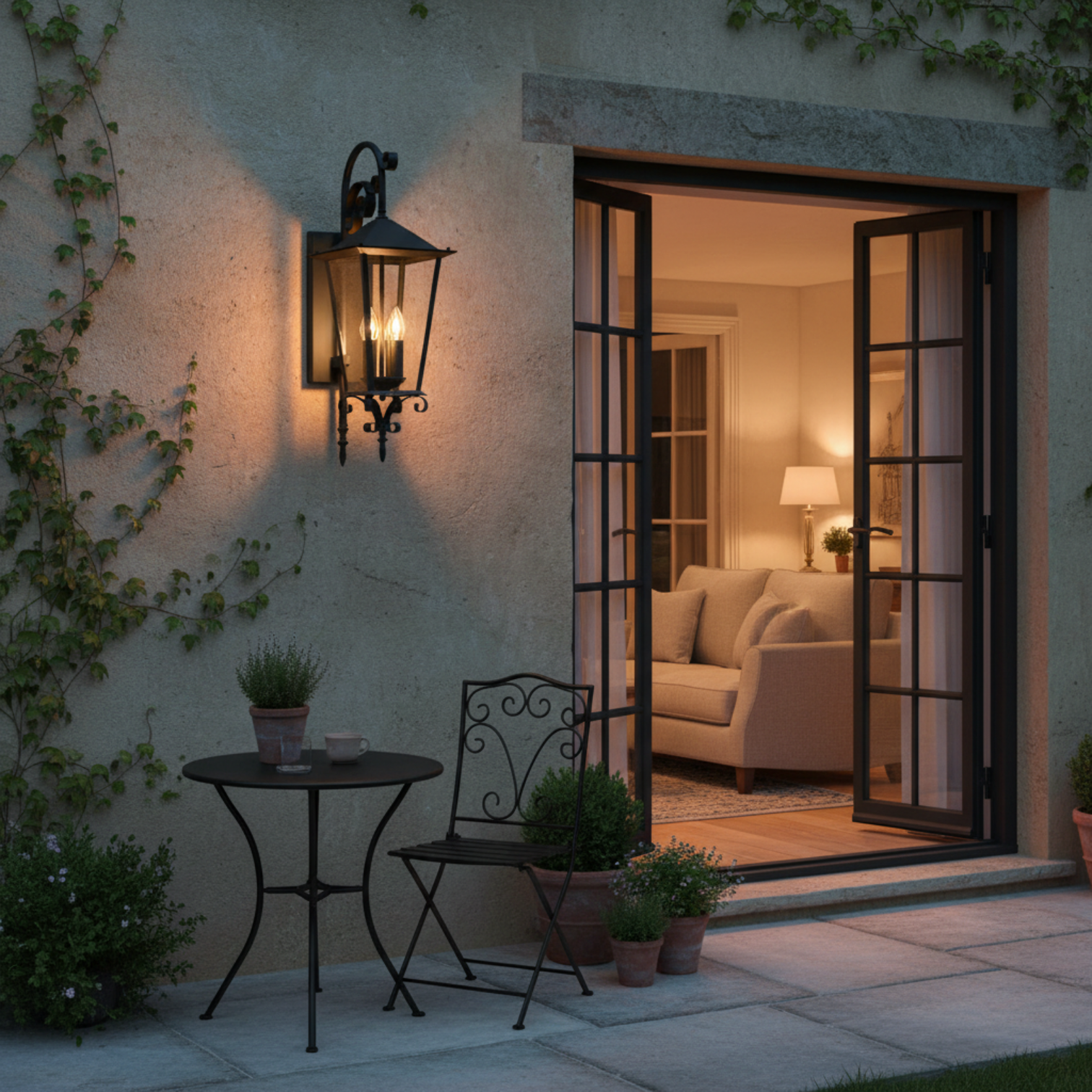 LUCIA Provincial Style Stainless Steel Outdoor Wall Light Fixture IP44 - 7Pandas Australia