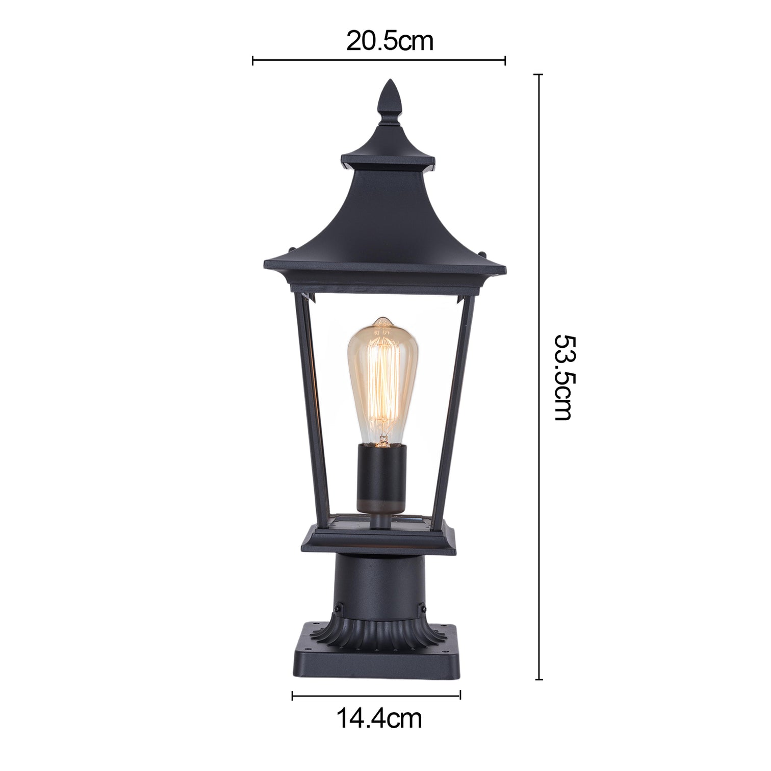 Robinson Outdoor Lantern Style LED Post Light Sand Black Bulb Included - 7Pandas Australia