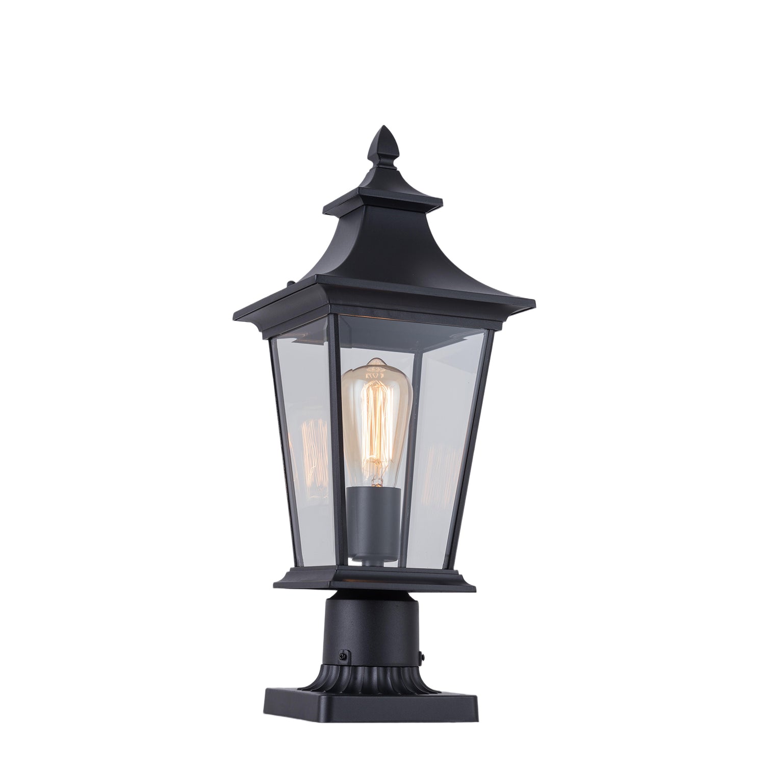 Robinson Outdoor Lantern Style LED Post Light Sand Black Bulb Included - 7Pandas Australia