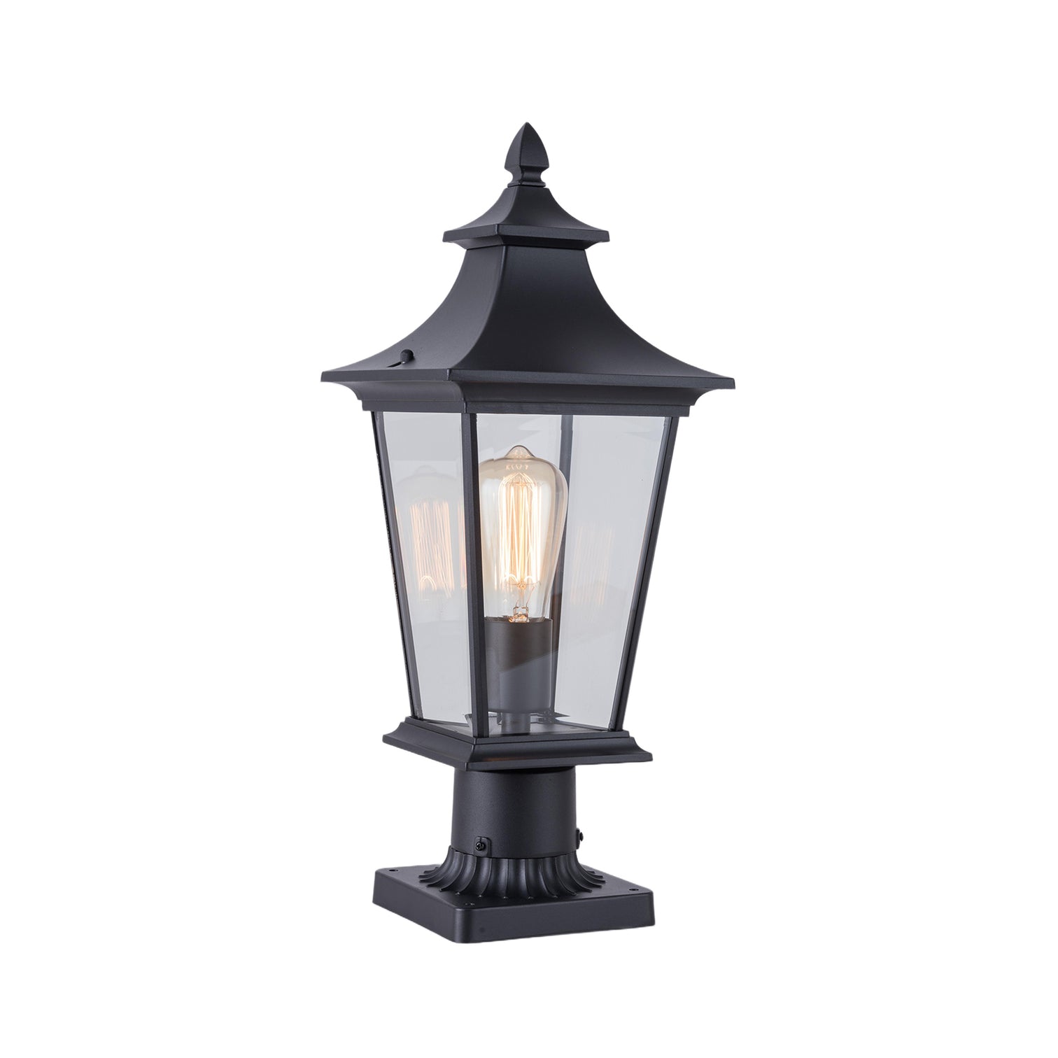 Robinson Outdoor Lantern Style LED Post Light Sand Black Bulb Included - 7Pandas Australia