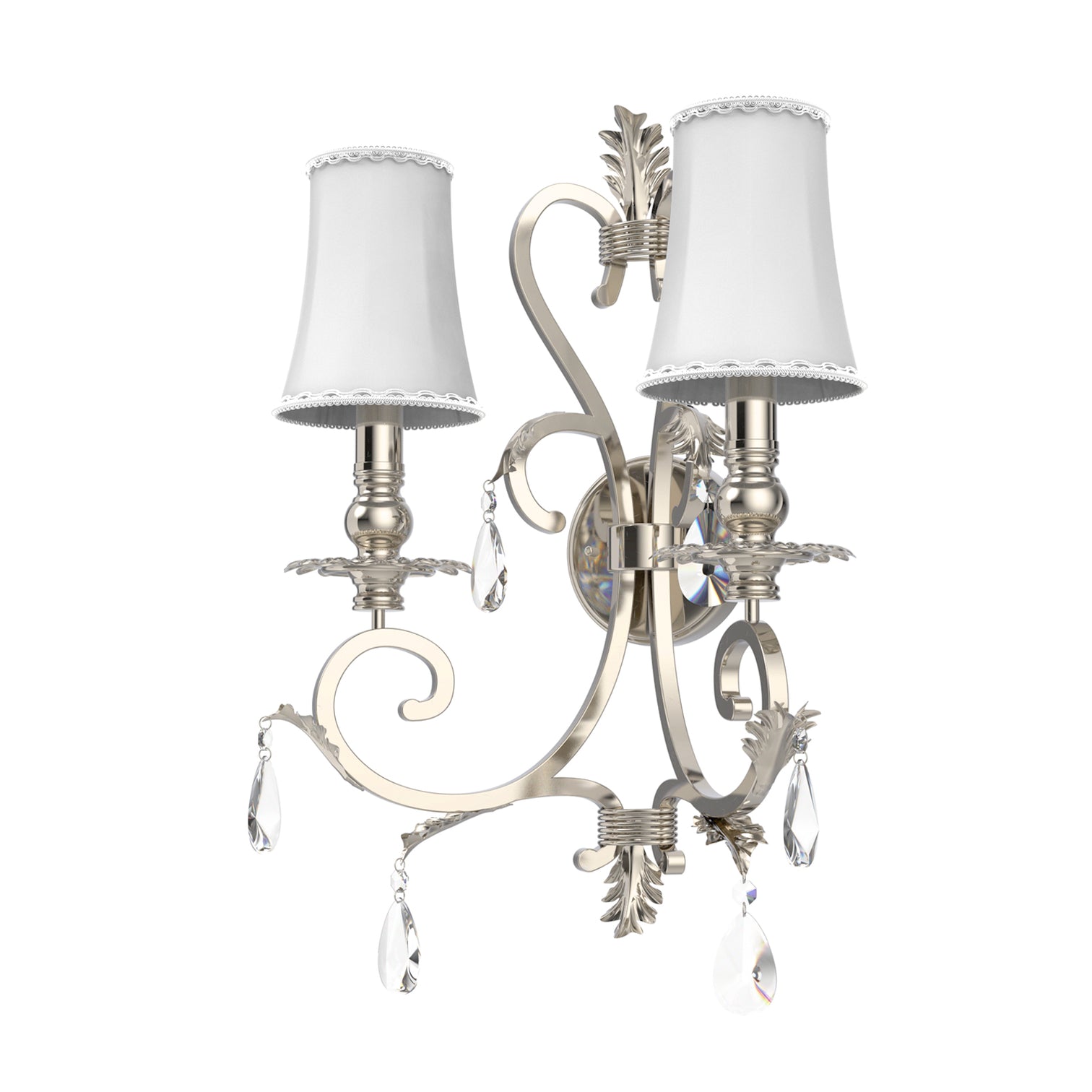 MILANO Modern Style Luxury Crystal Decorative Wall Light 2*E14 Silver Plating - 7Pandas Australia