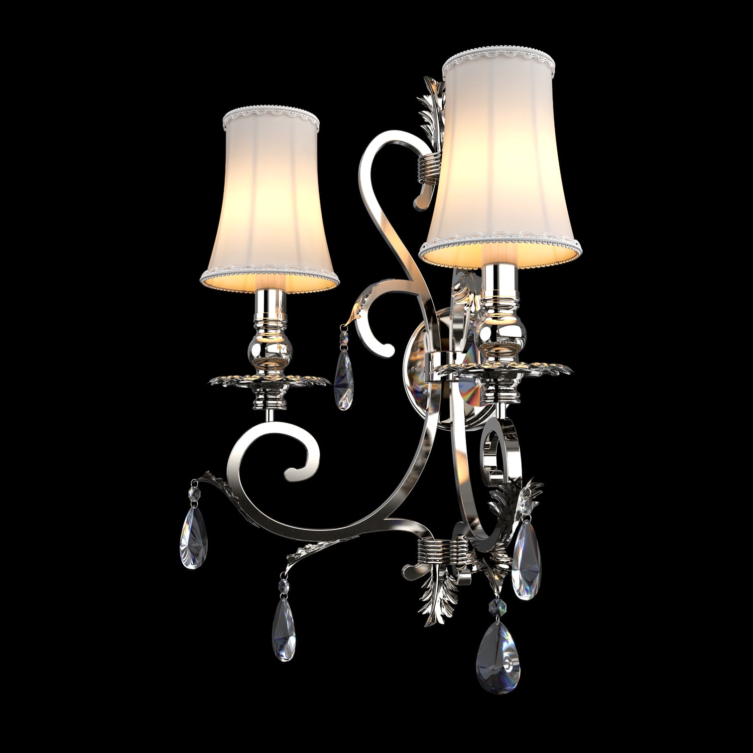 MILANO Modern Style Luxury Crystal Decorative Wall Light 2*E14 Silver Plating - 7Pandas Australia