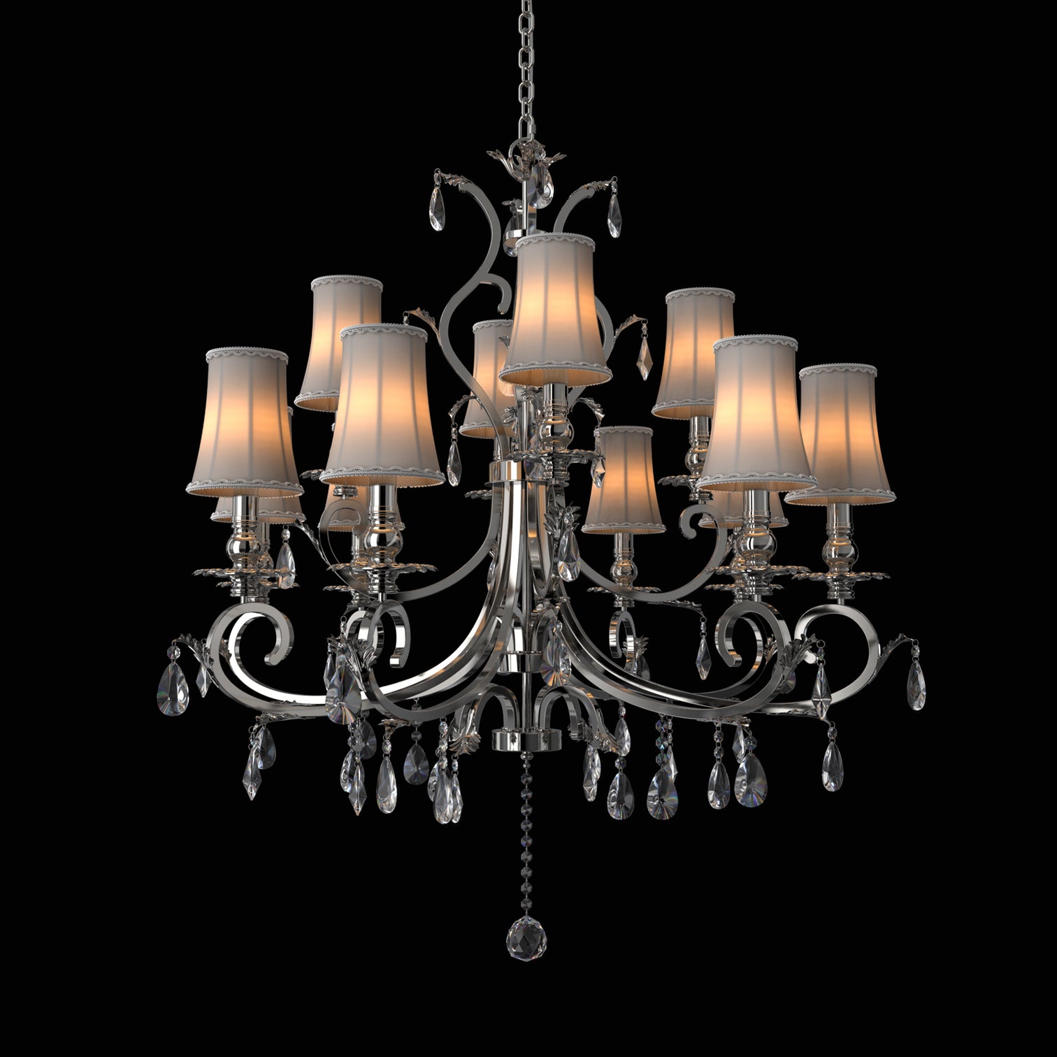 Milano 1020mm diameter 12 Lights Silver Luxury K9 Crystal Chandeliers for dining room, living Room E14 Base - 7Pandas Australia