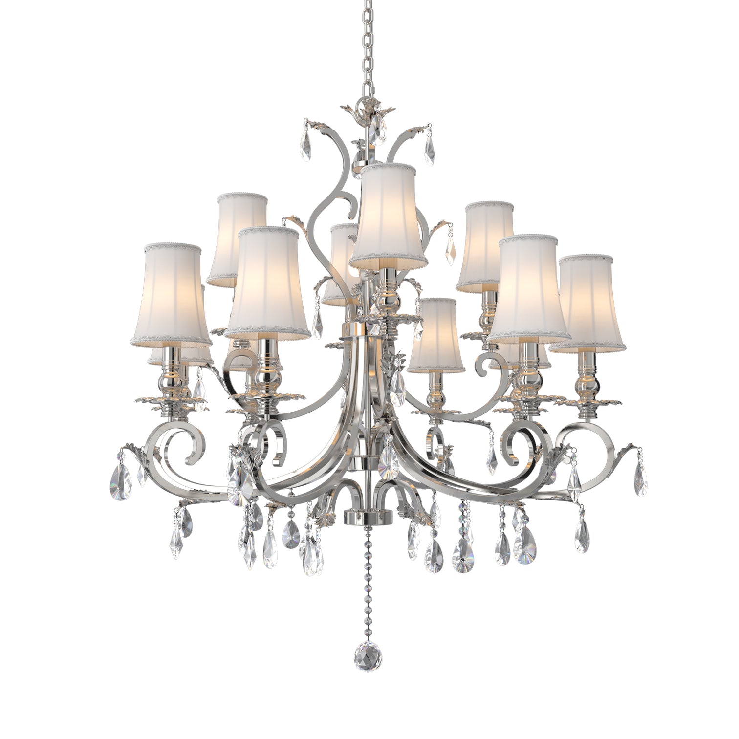 Milano 1020mm diameter 12 Lights Silver Luxury K9 Crystal Chandeliers for dinning room, living Room E14 Base - 7Pandas Australia