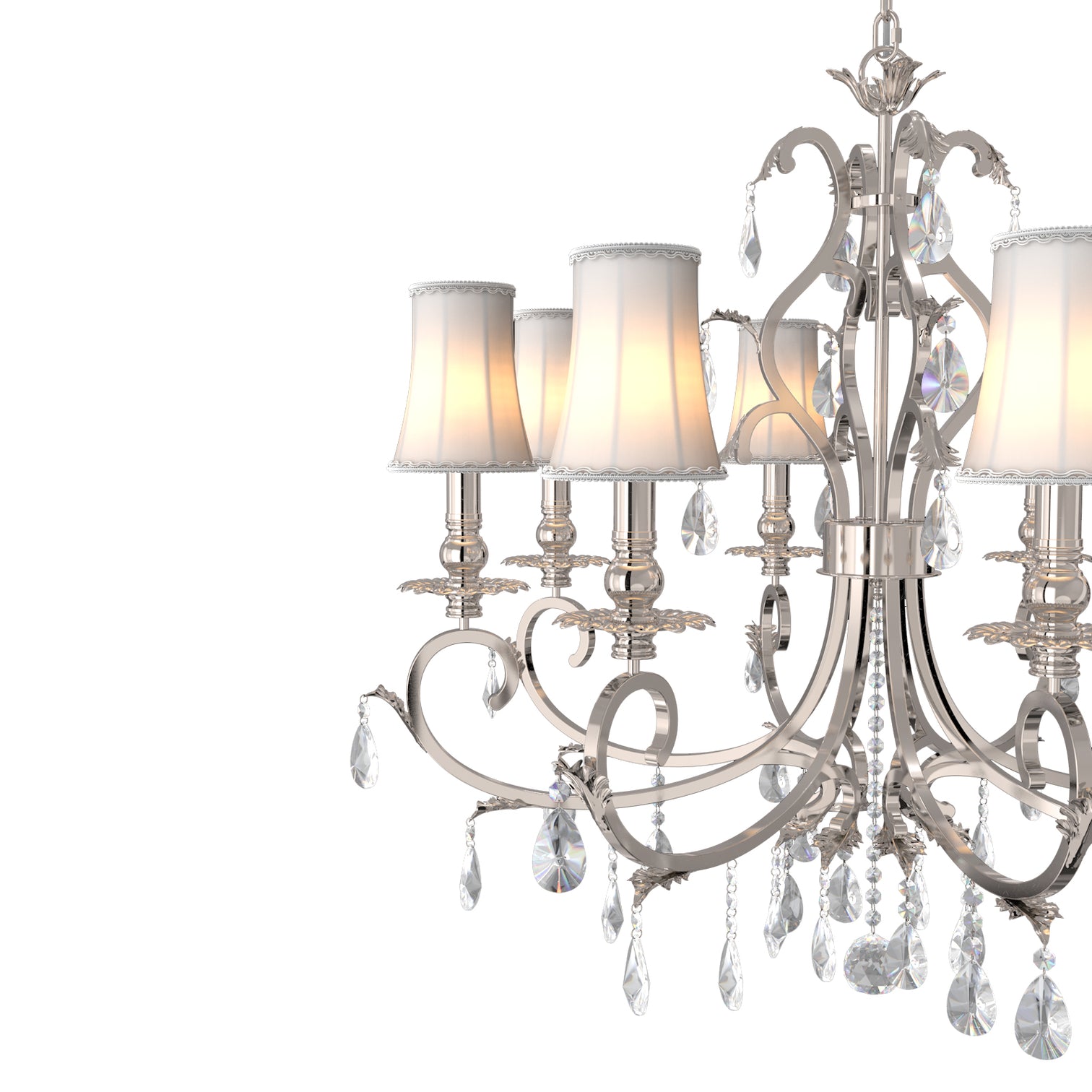 Milano 960mm diameter 8 Lights Silver Luxury K9 Crystal Chandeliers for dining room, living Room E14 Base - 7Pandas Australia