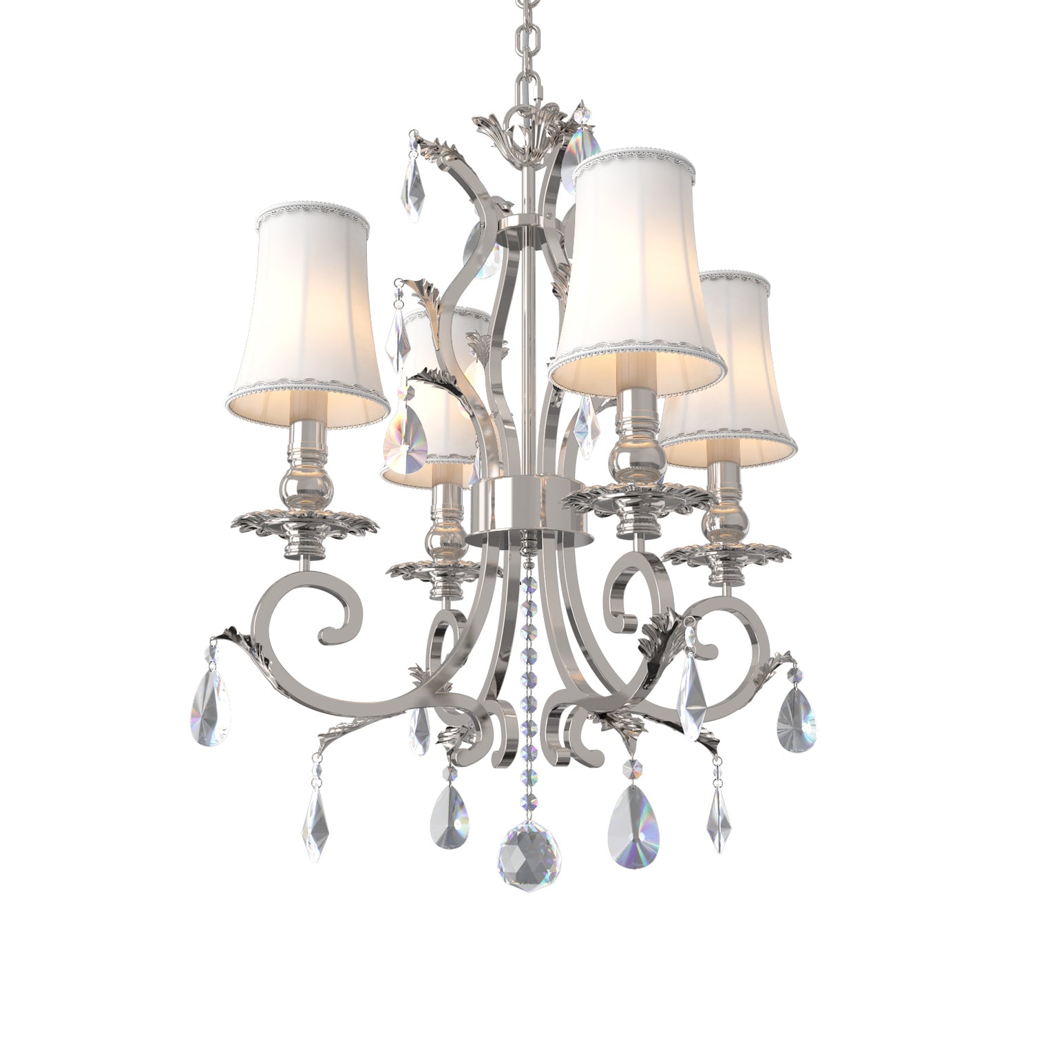 Milano 500mm Diameter 4 Lights Silver Luxury K9 Crystal Chandeliers for dinning room, living Room E14 Base - 7Pandas Australia